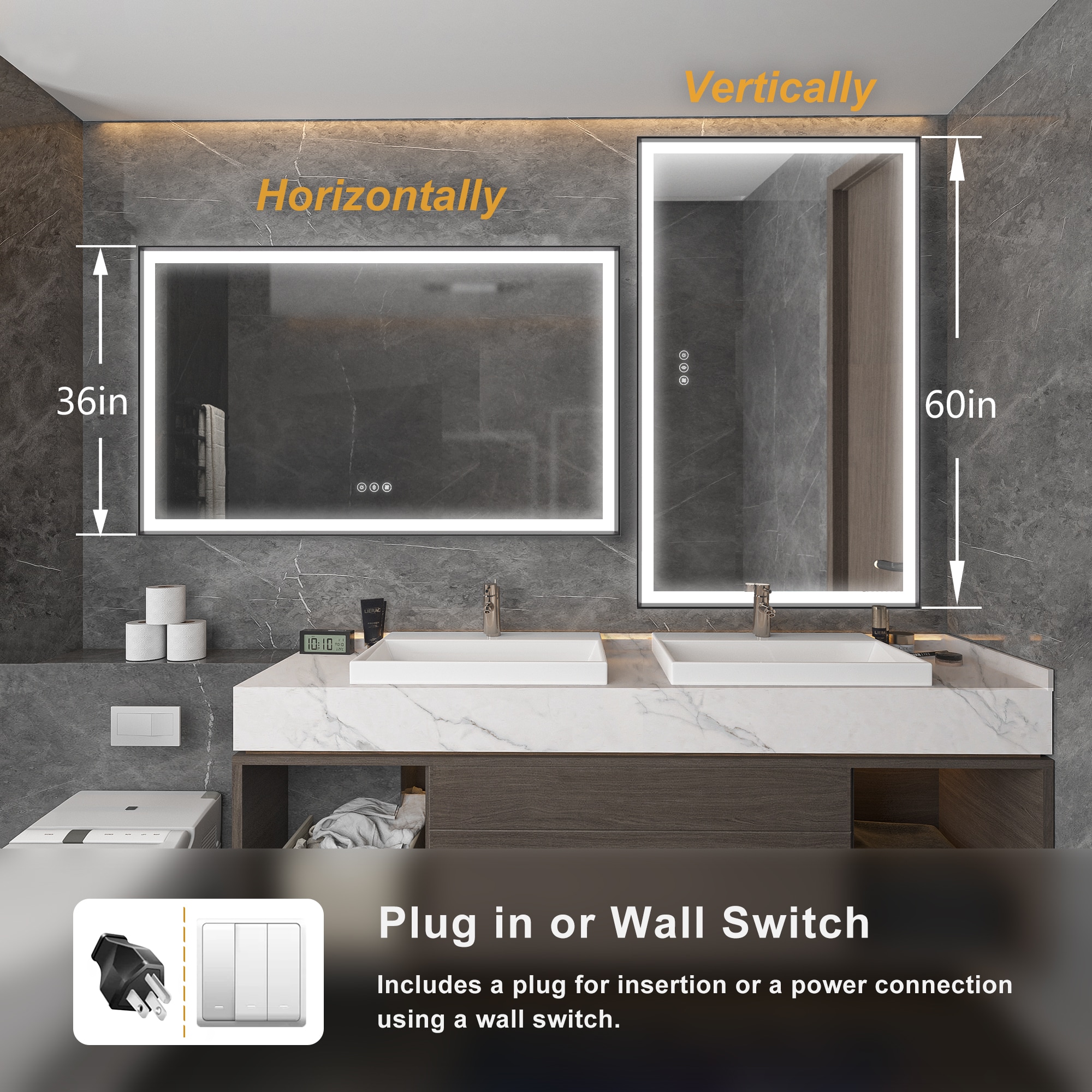 Maxax MS02-3660-HH Framed-Bath-Mirrors - View #3