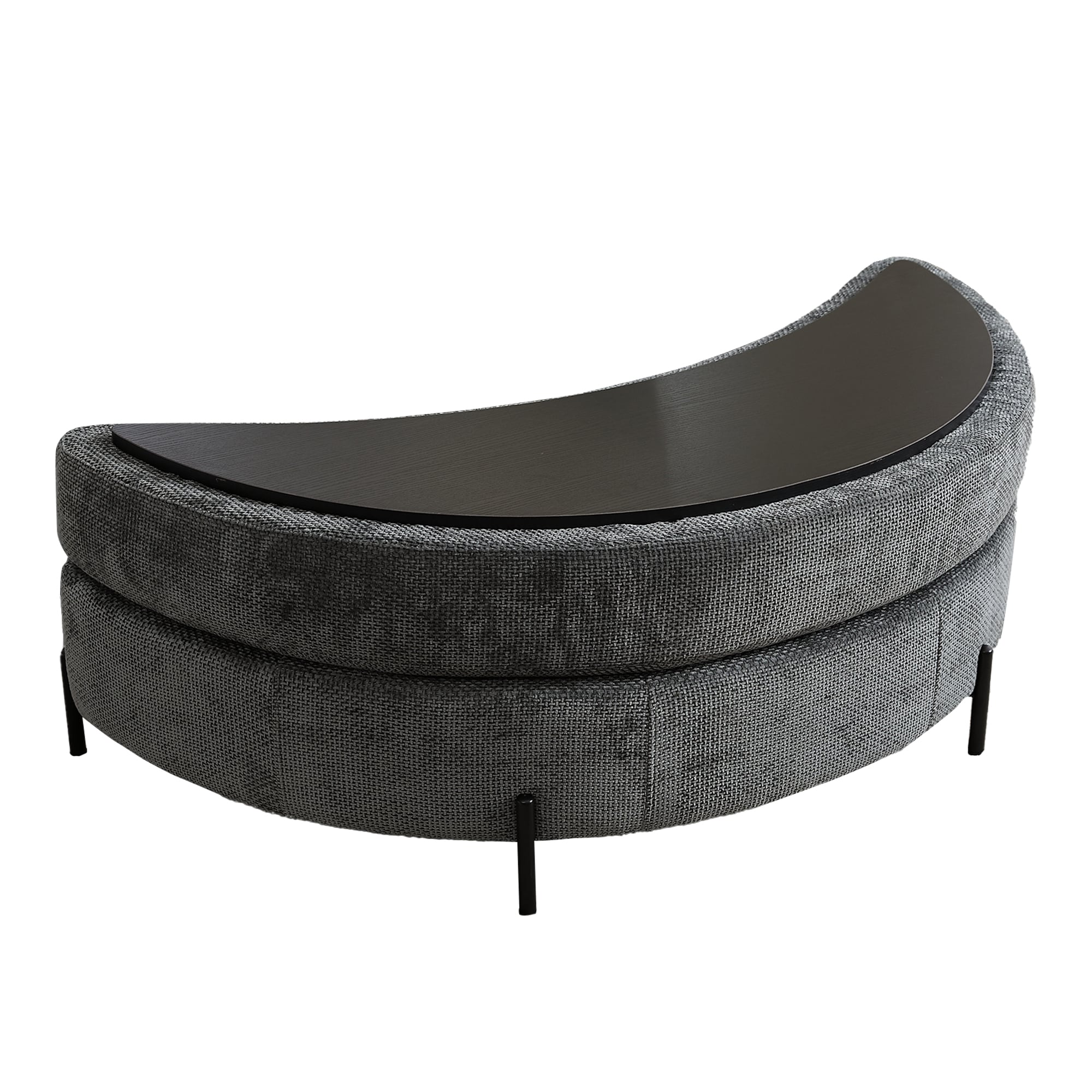 Hrinhom HC-W4004-CHARCOAL Modern CHARCOAL Crescent Storage Ottoman