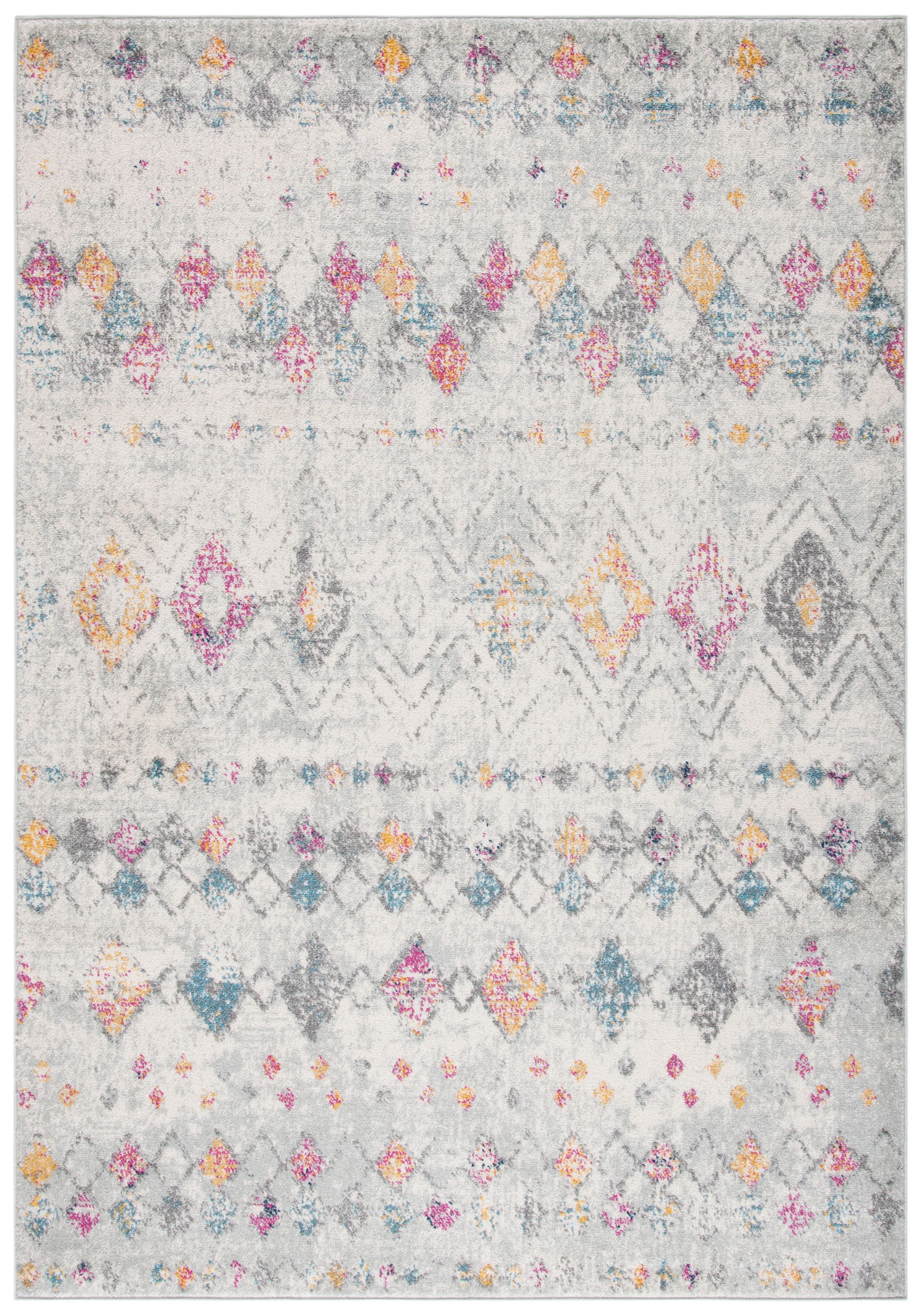 Safavieh MAD798H-8 Madison Kalab 8 x 10 (ft) Loomed Synthetic Gray/Multi Rectangular Indoor Distressed/Overdyed Bohemian/Eclectic Area rug