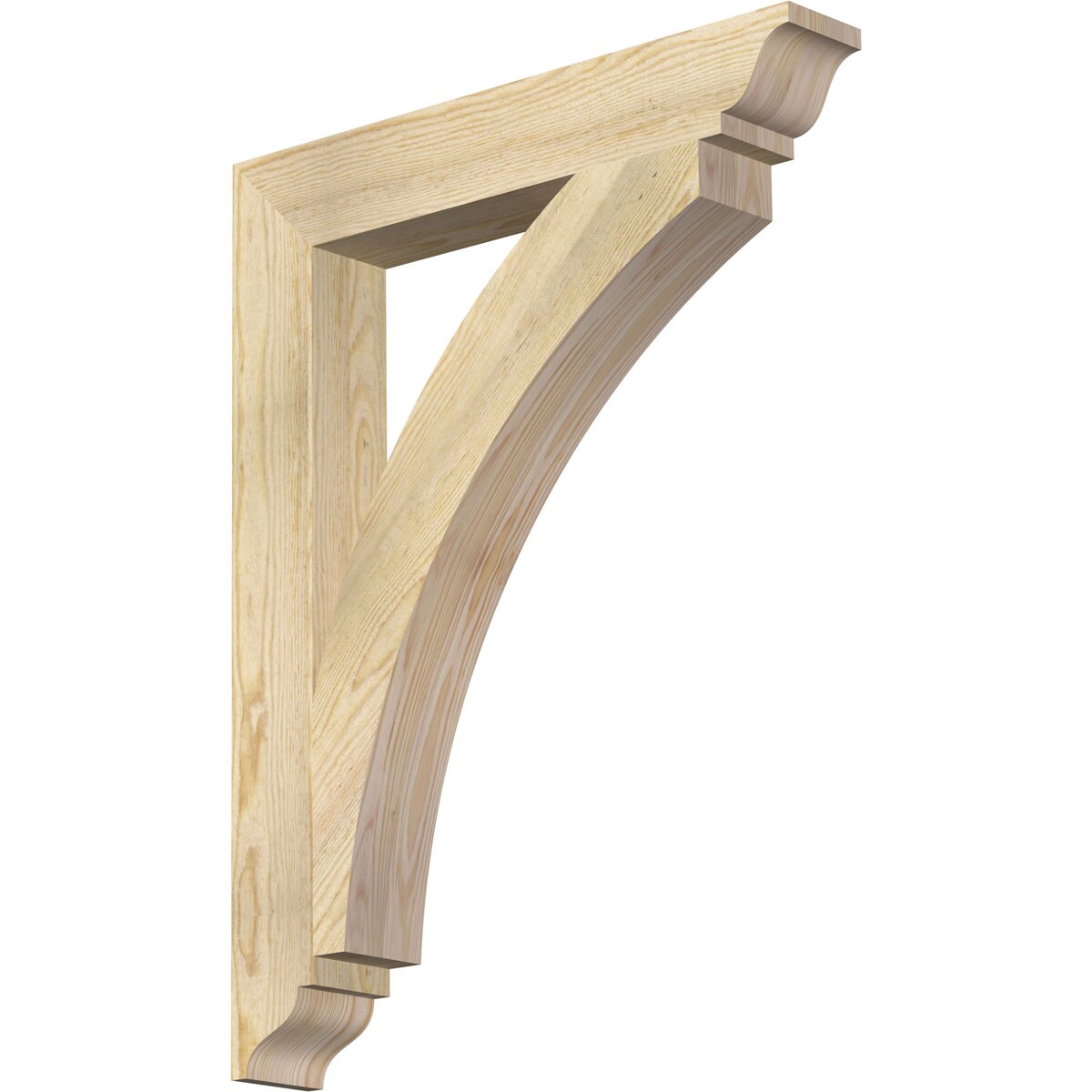 Ekena Millwork BKT04X26X34THR01RDF Thorton traditional rough sawn 4-in x 26-in x 34-in Douglas fir Brown Wood Standard bracket