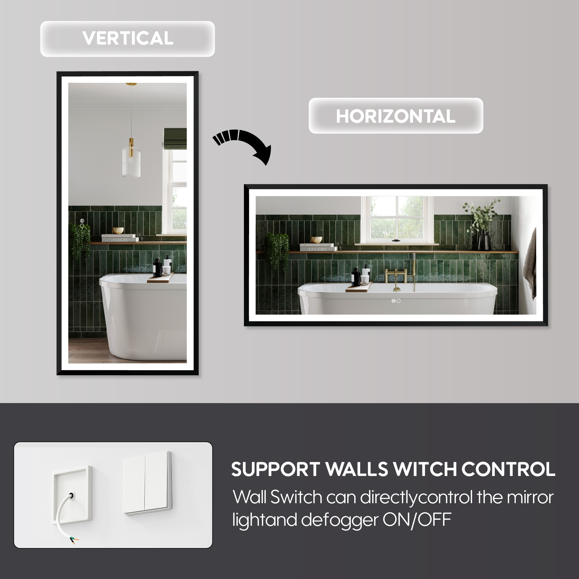 Forclover MRW-6F6028MB Framed-Bath-Mirrors - View #7