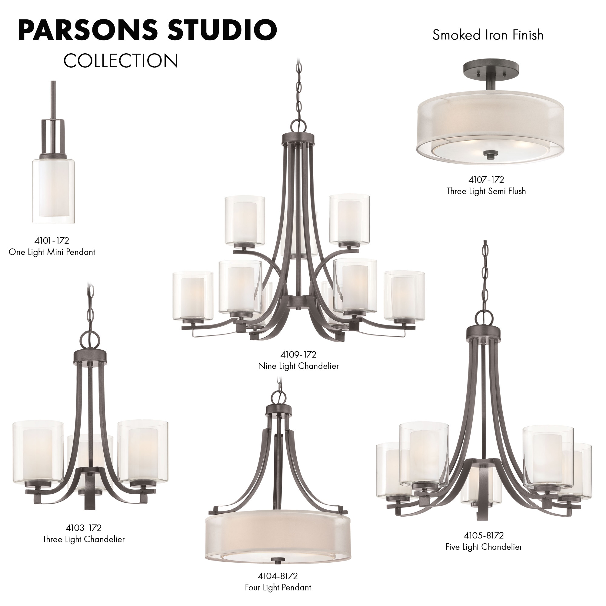 Minka Lavery Parsons Studio 5-Light Smoked Iron Modern/Contemporary Dry  rated Chandelier in the Chandeliers department at