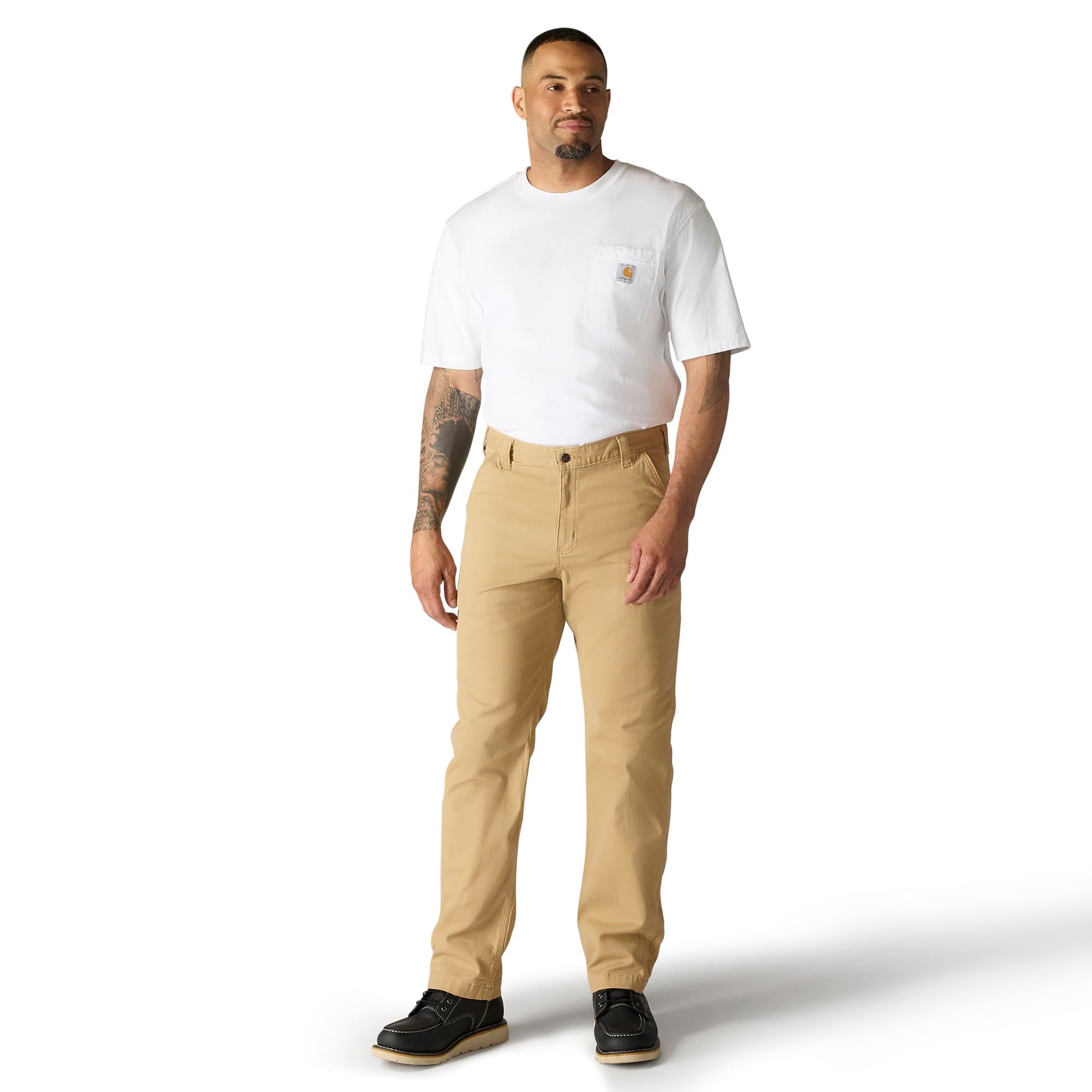 Carhartt Men's Relaxed Fit Dark Khaki Canvas Work Pants (36 X 32