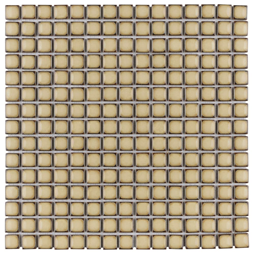 Affinity Tile FKOLI73 Hudson Edge Caffe 12-in x 12-in Glossy Porcelain Stone Look Mosaic Floor and Wall Tile (10.6-sq. ft/ Carton)