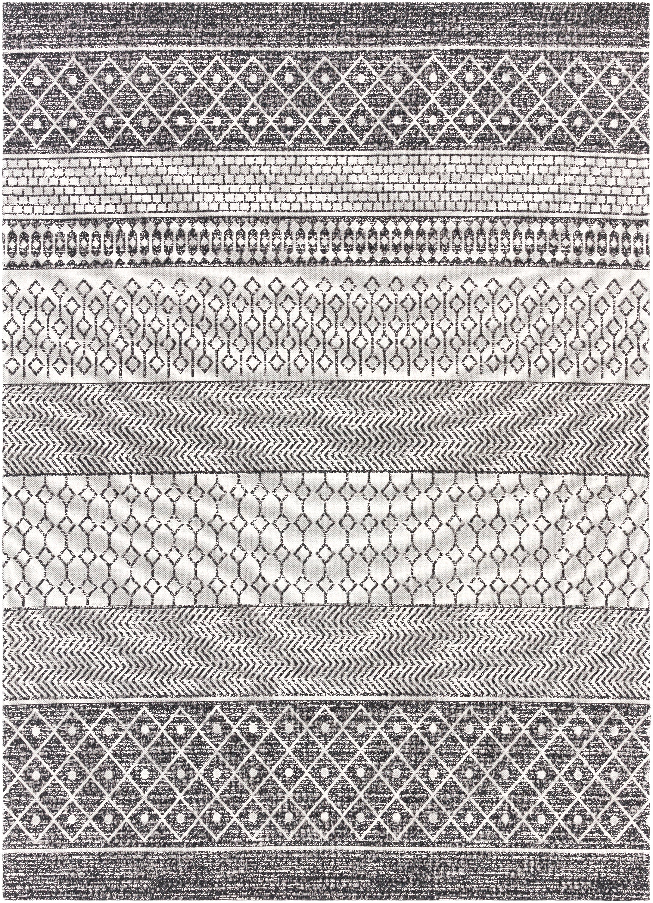 Livabliss LCS2306-710102 La Casa 8 x 10 (ft) Cotton Black Rectangular Indoor Medallion Global Area rug