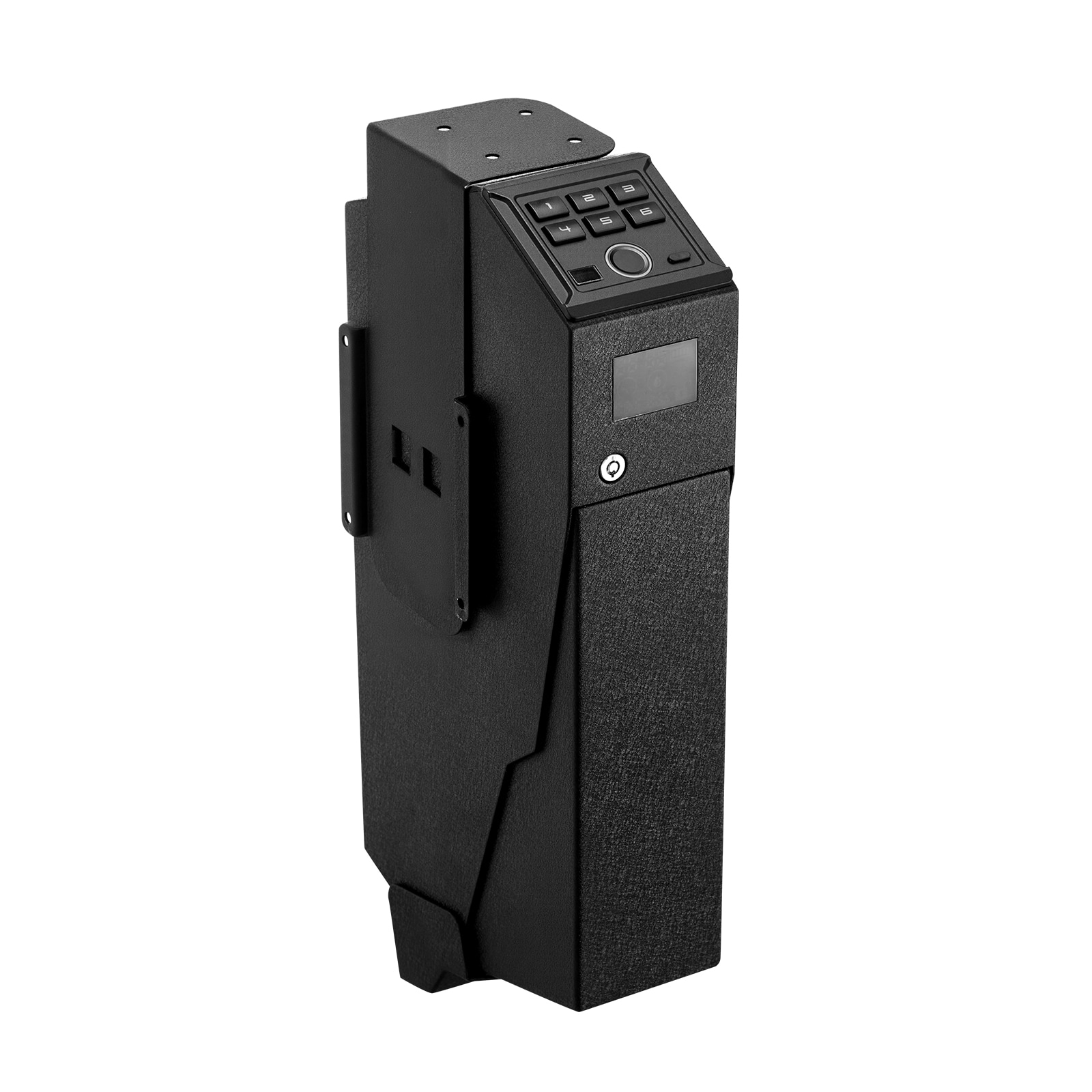 VEVOR Gun Safe Slider Handgun Gun Safe with Screen Fingerprint/Password/Key 3-Way Quick Access Firearm Case Box with LED for 1 Pistol and Magazine Mounted Gun Box for Nightstand Bedside Desk Car