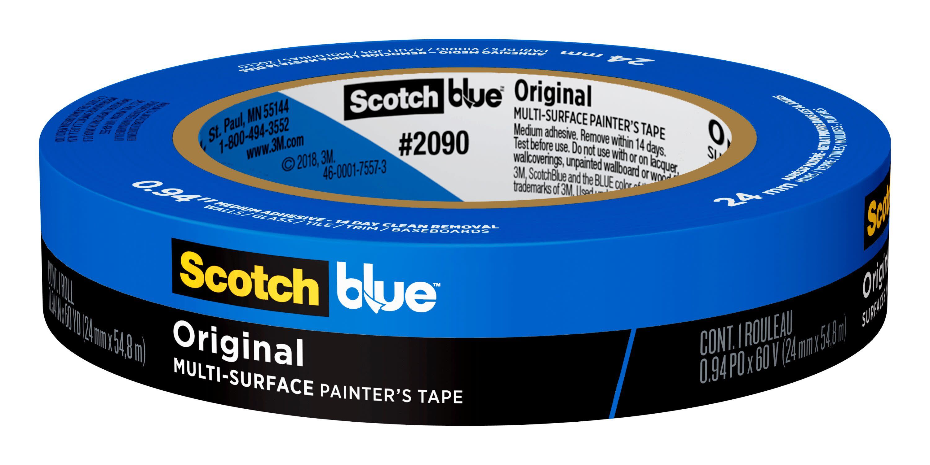 36 Rolls 0.94 Inch Blue Painters Tape Bulk Pack Medium Adhesive That Sticks Well but Leaves No Residue Behind 2160 Total Yards 36 Rolls 60 Yards Length 