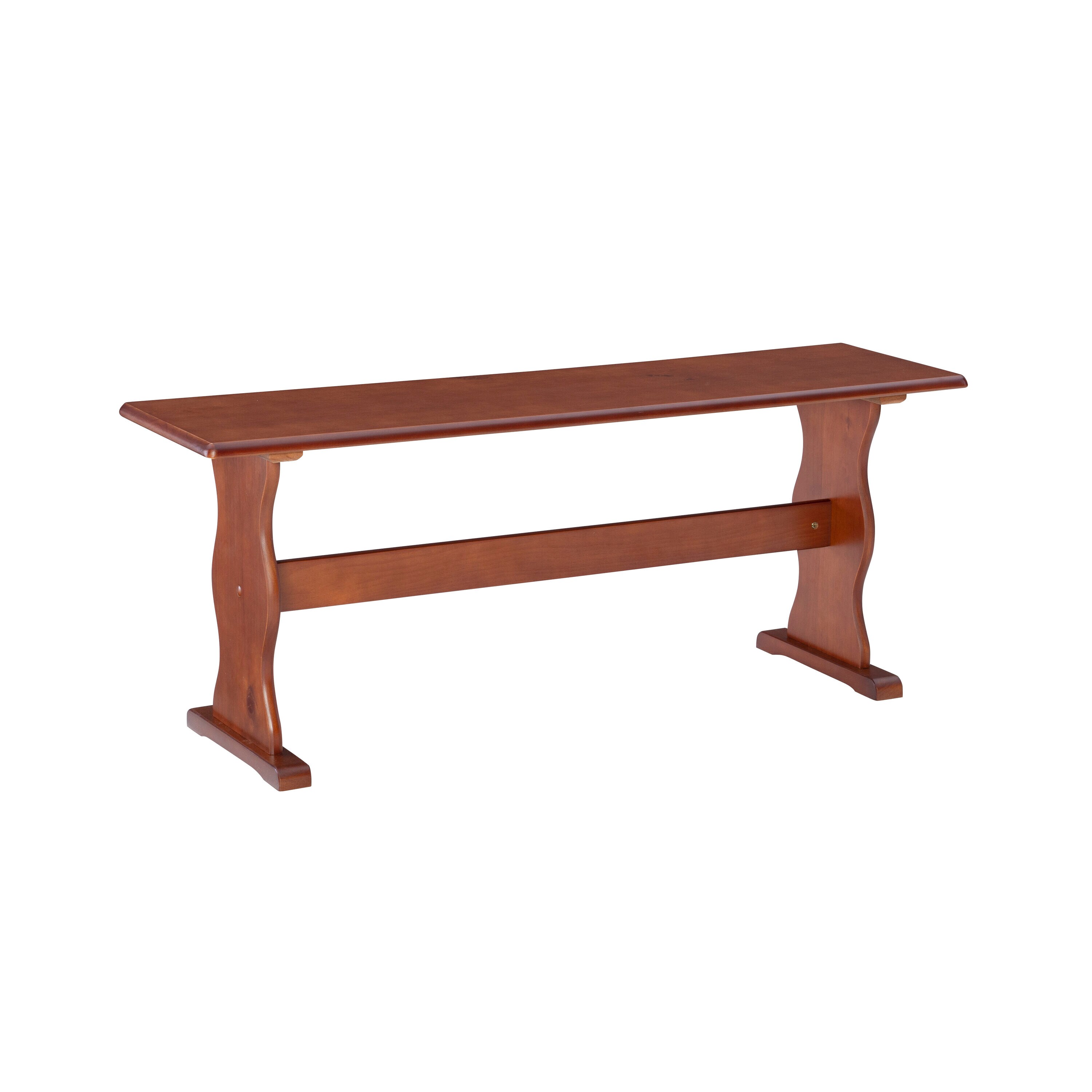 Linon 90367WAL-01-KD-U Chelsea Walnut Bench Casual Walnut Accent Bench 43.25-in x 12.00-in x 17.25-in