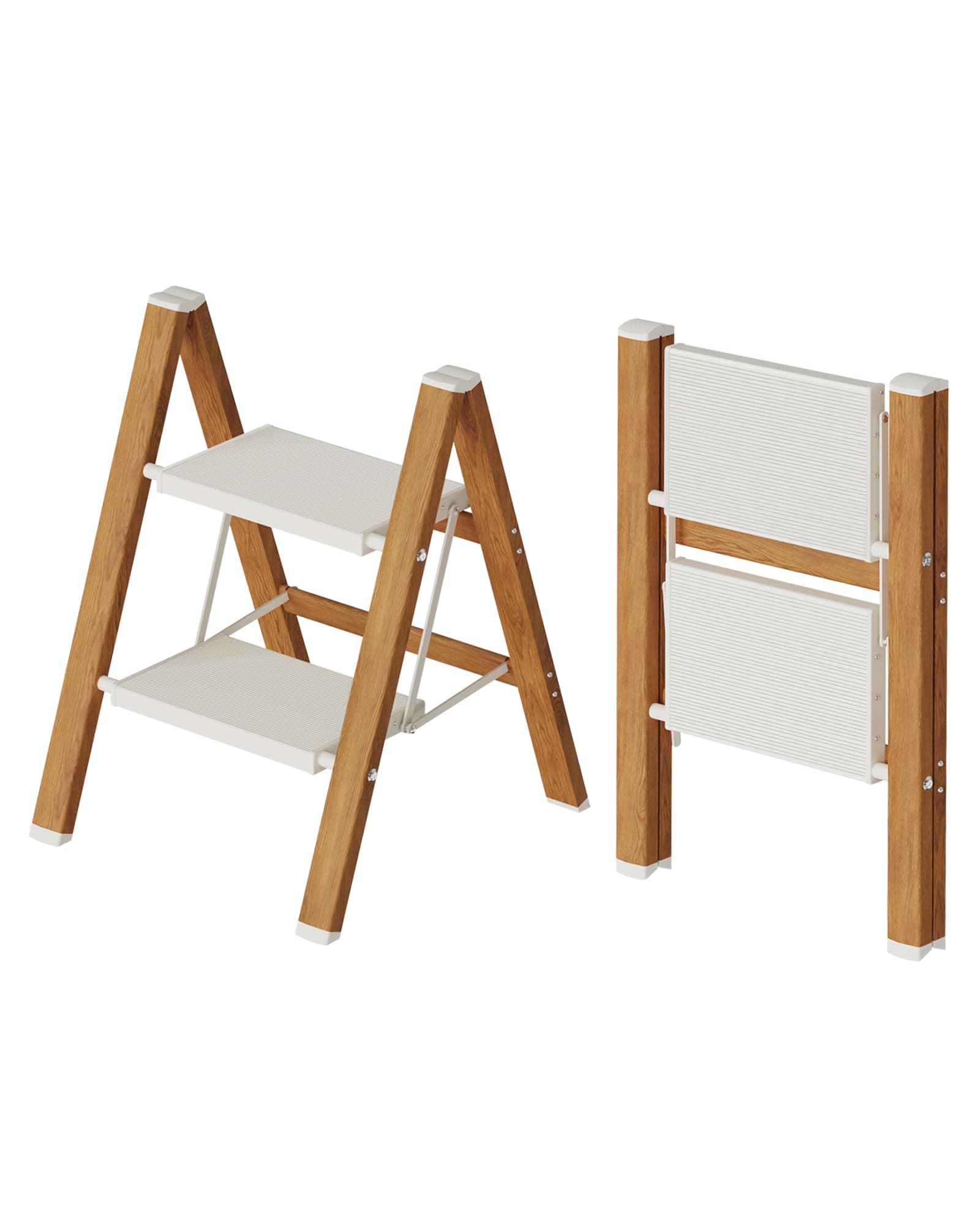 Linder Group Inc 2 Step Aluminum Folding Ladder Lightweight Portable Step Stool Anti Slip Pedals 330 lbs Capacity Compact Fully Assembled for Home Office Kitchen