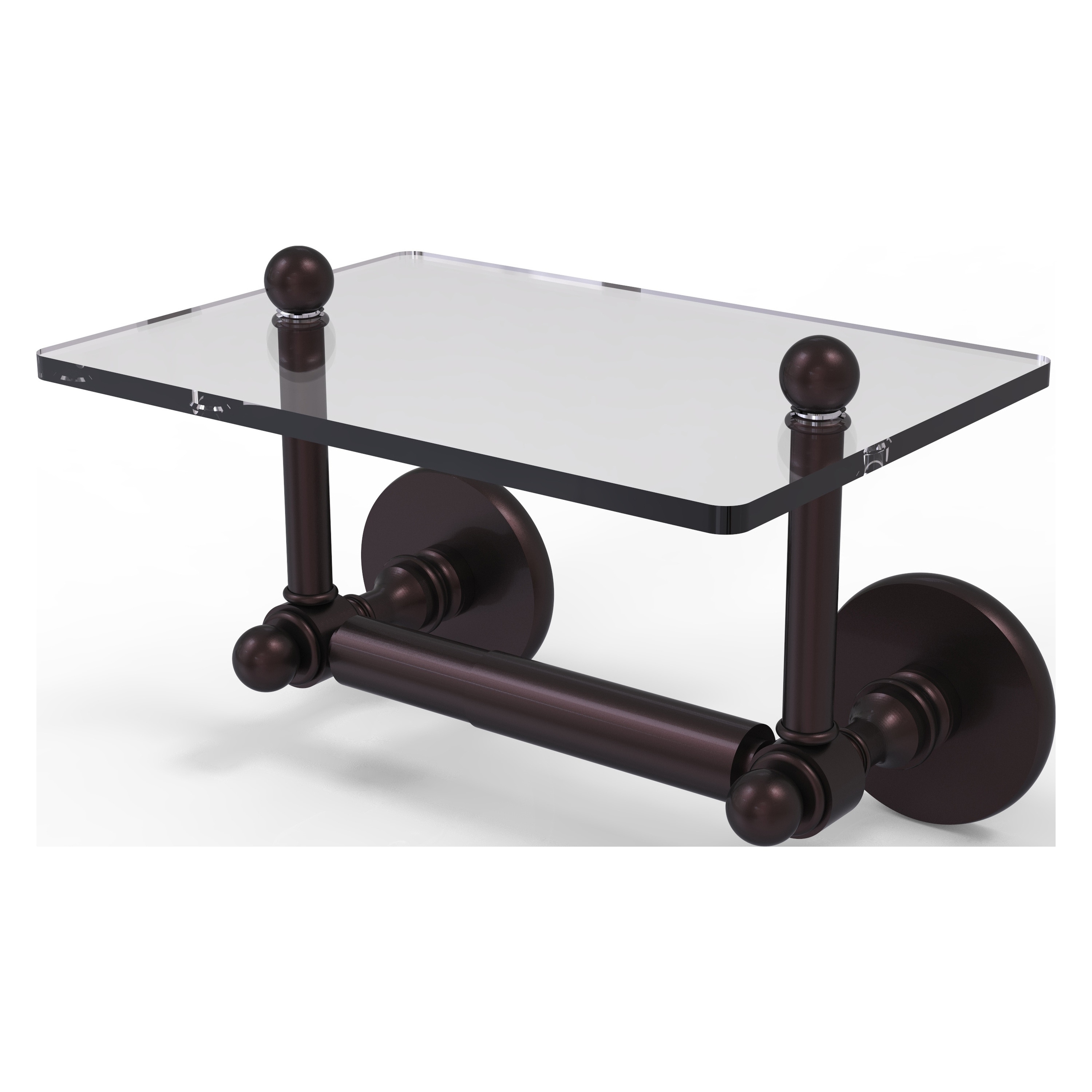 Allied Brass P1000-GLT-24-ABZ Prestige Skyline Antique Bronze Wall mount Double post Toilet Paper Holder 1 -Rolls