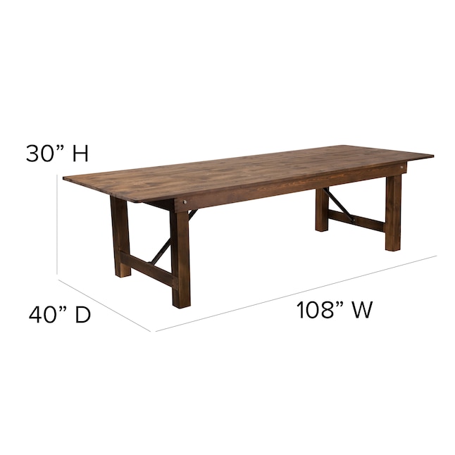 Flash Furniture Hercules Antique Rustic, How To Build A Farmhouse Table With Leaf Stone