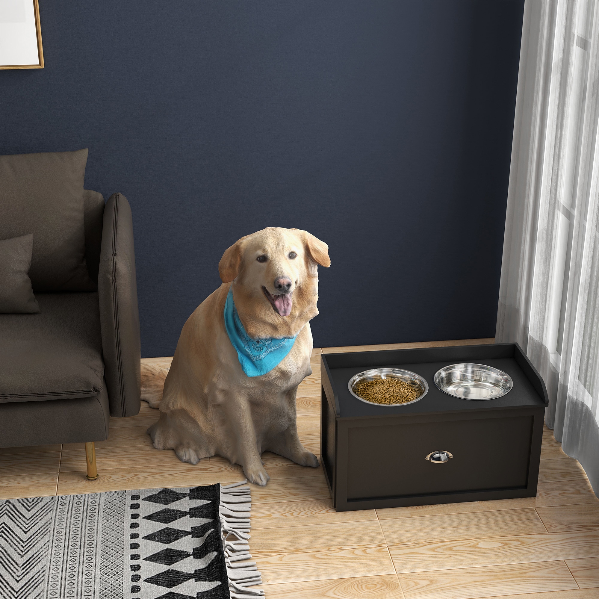 PawHut D08-041V01BK Pet-Bowls - View #2