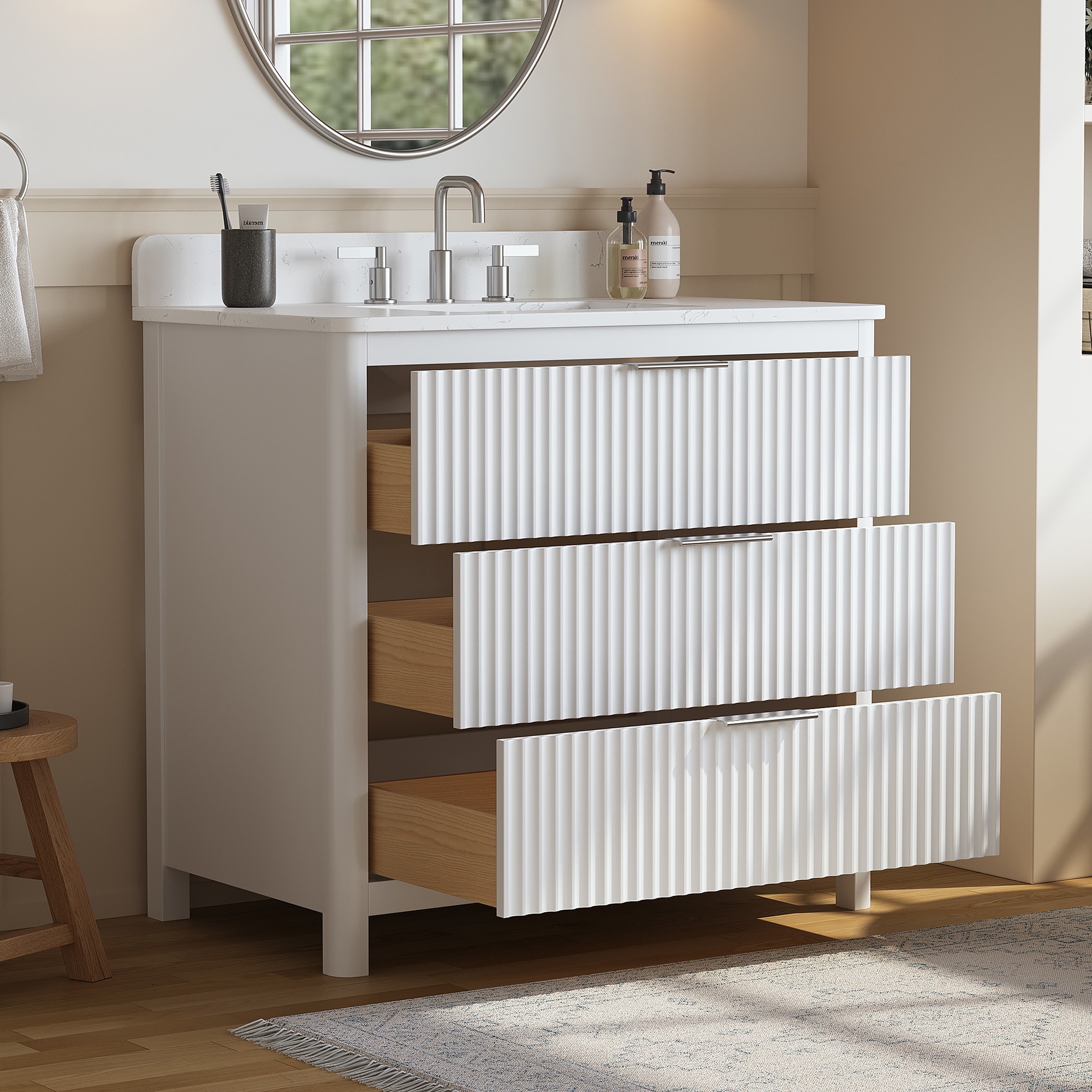 DELUXE LIVING V24001-36WT Bath-Vanity-Combo - View #6