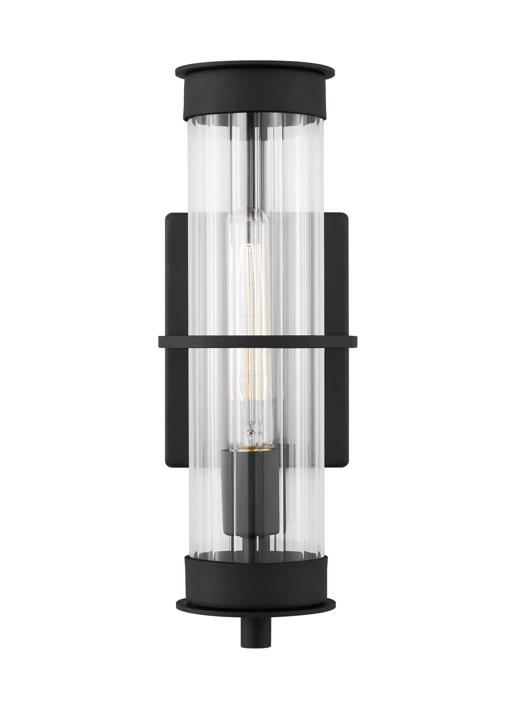 Generation Lighting 8626701-12 Alcona 1 -Light 15-in H Black Hardwired Outdoor Wall Light