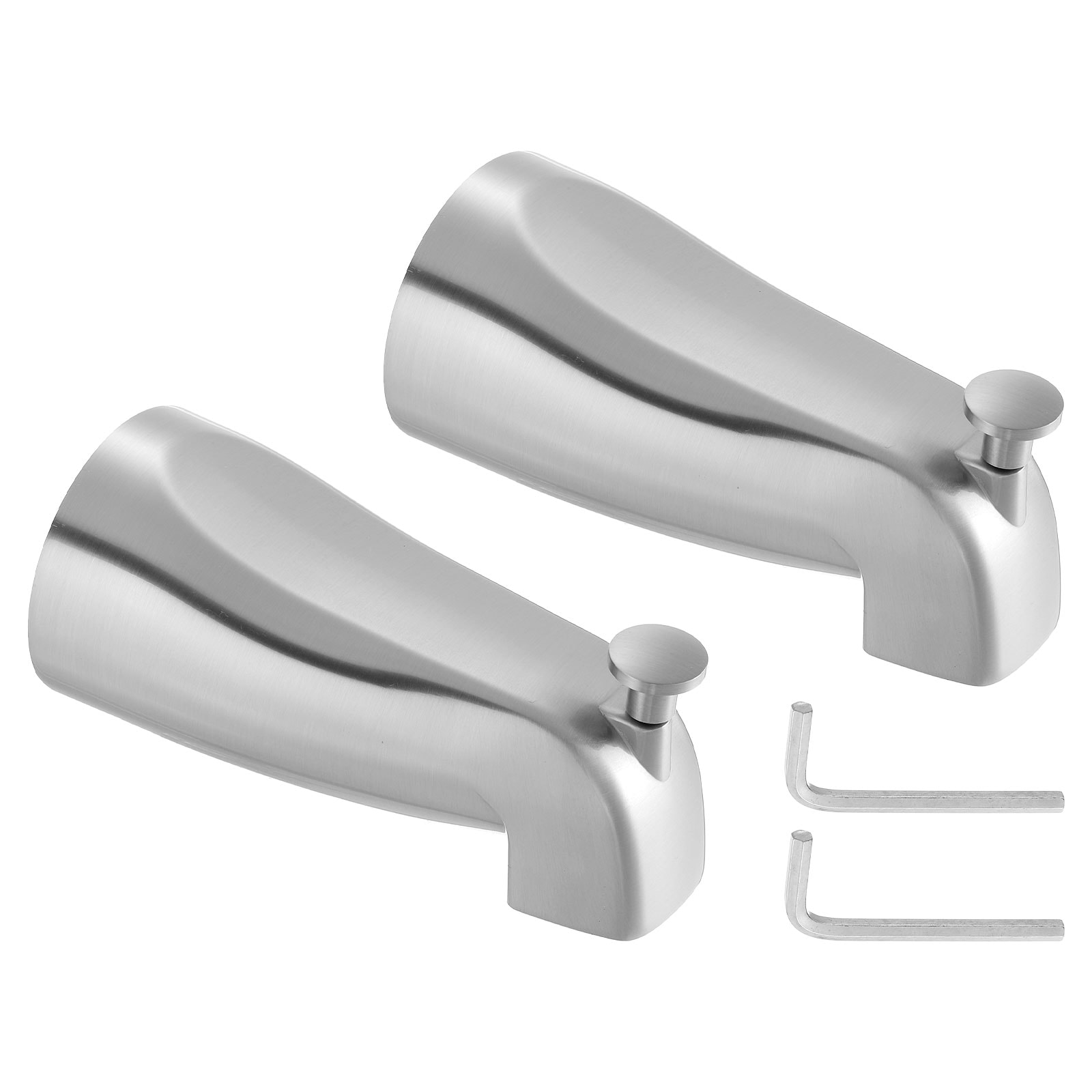Unique Bargains - 2pcs Slip on Tub Spout Bath Slip-On Tub Spout Zinc Alloy Bathtub Faucet with Pu...
