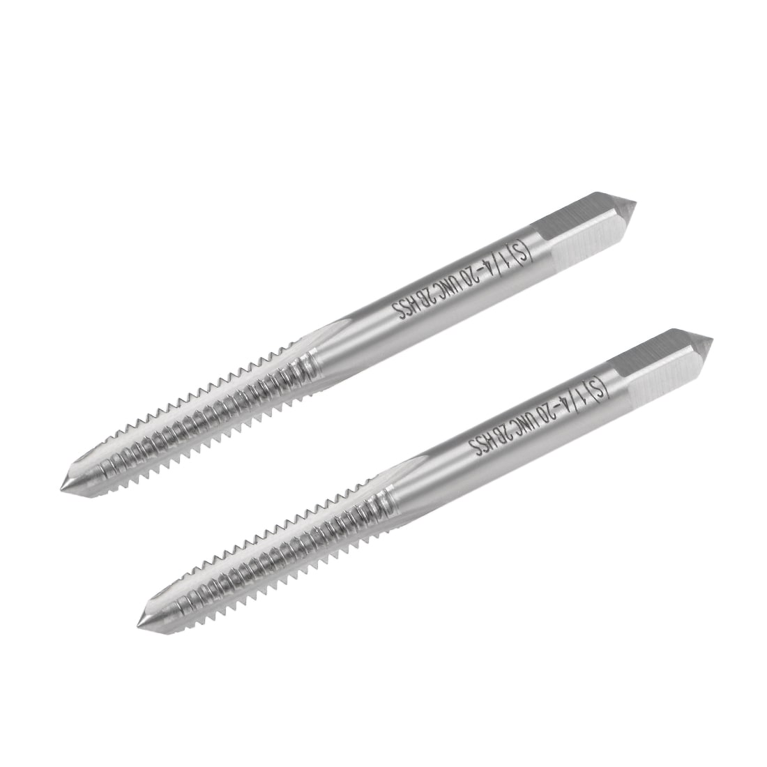 Unique Bargains Machine Tap 1/4-20 UNC Thread 2B Class 3 Flutes High Speed Steel Screw Threading Tap Tapping Tool 2pcs #S26031900UX2433