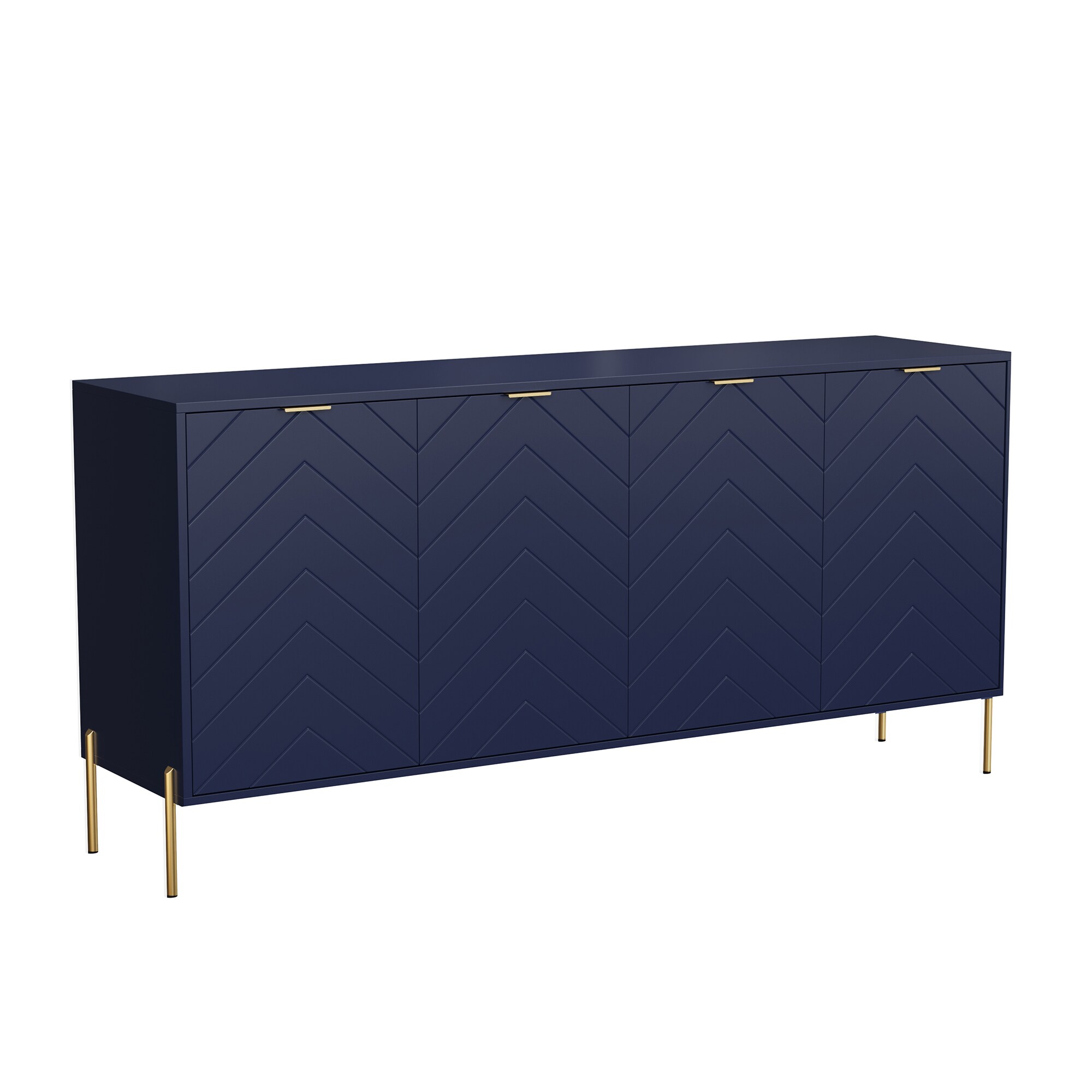 Clihome CL-CJ4M-BL 17.72-Inches W x 30.12-Inches H MDF Navy Freestanding Utility Storage Cabinet