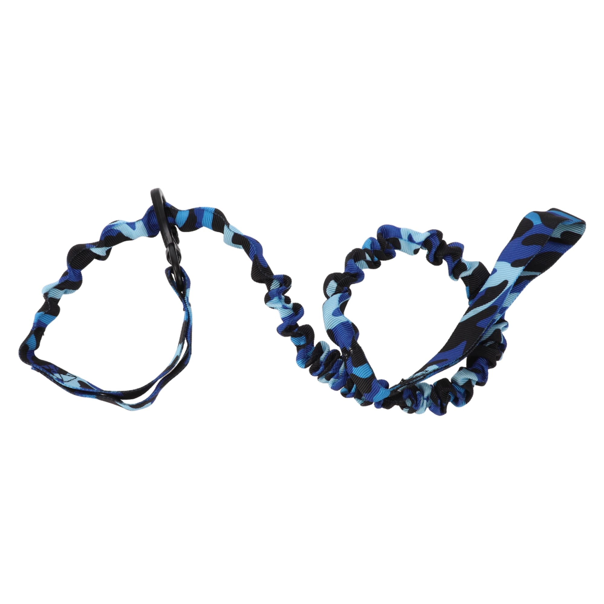 Unique Bargains Dog Leash Nylon Dog Leash Double Handle Elastic Rope for Small Medium Large Dogs Blue Black Camouflage Length 110-160cm Diameter 0.98 Inch
