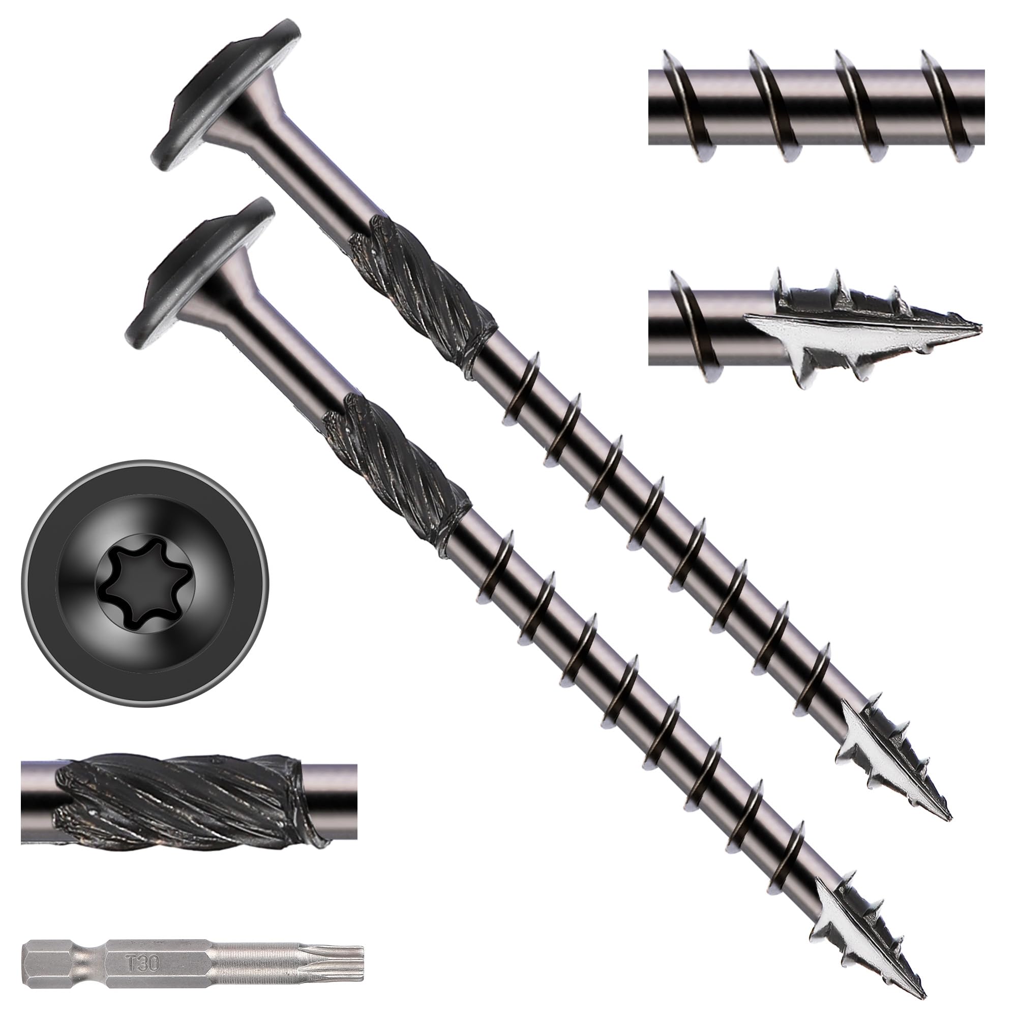 KIWDZFU Heavy Duty Washer Head Wood Lag Screws Number 14 by 3 Inches Black Ruspert Coated 50 Pack durable home and garden accessory designed for #LKI0817A975