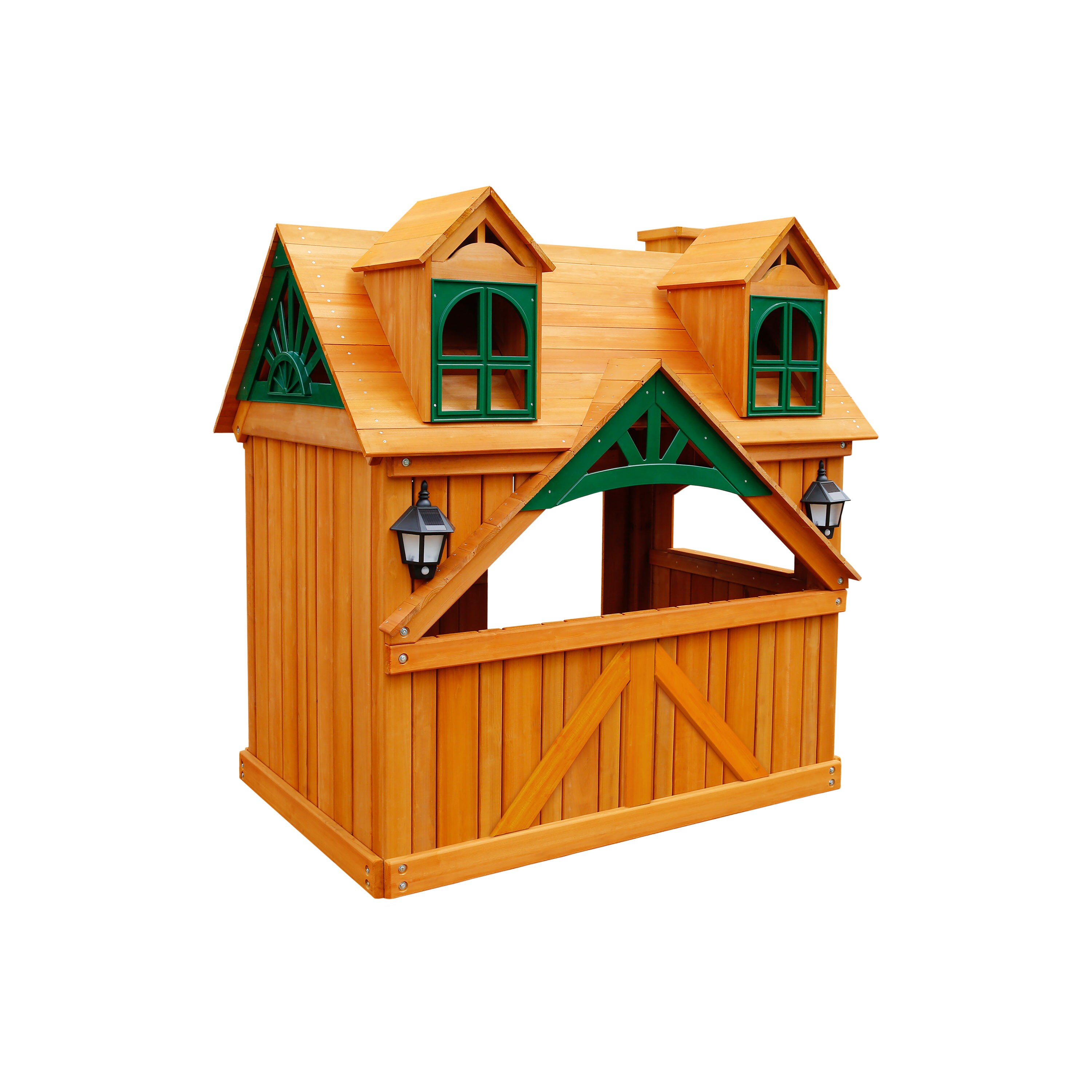 Gorilla Playsets 01-3036-G Malibu Wooden Playhouse Outdoor Wood Playhouse