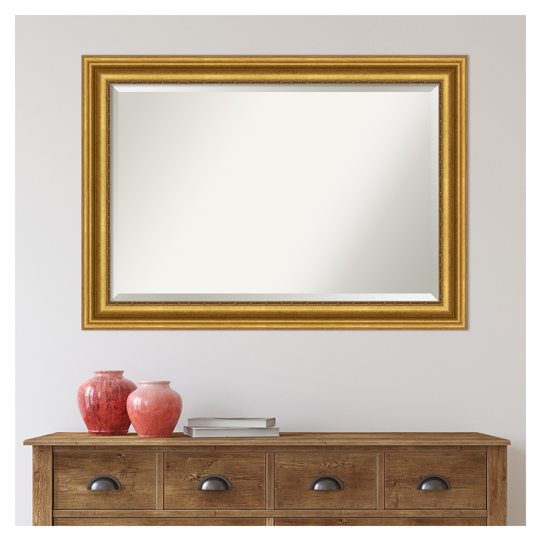 Parlor Gold 41.75" Rectangular Wall-Mounted Bathroom Mirror