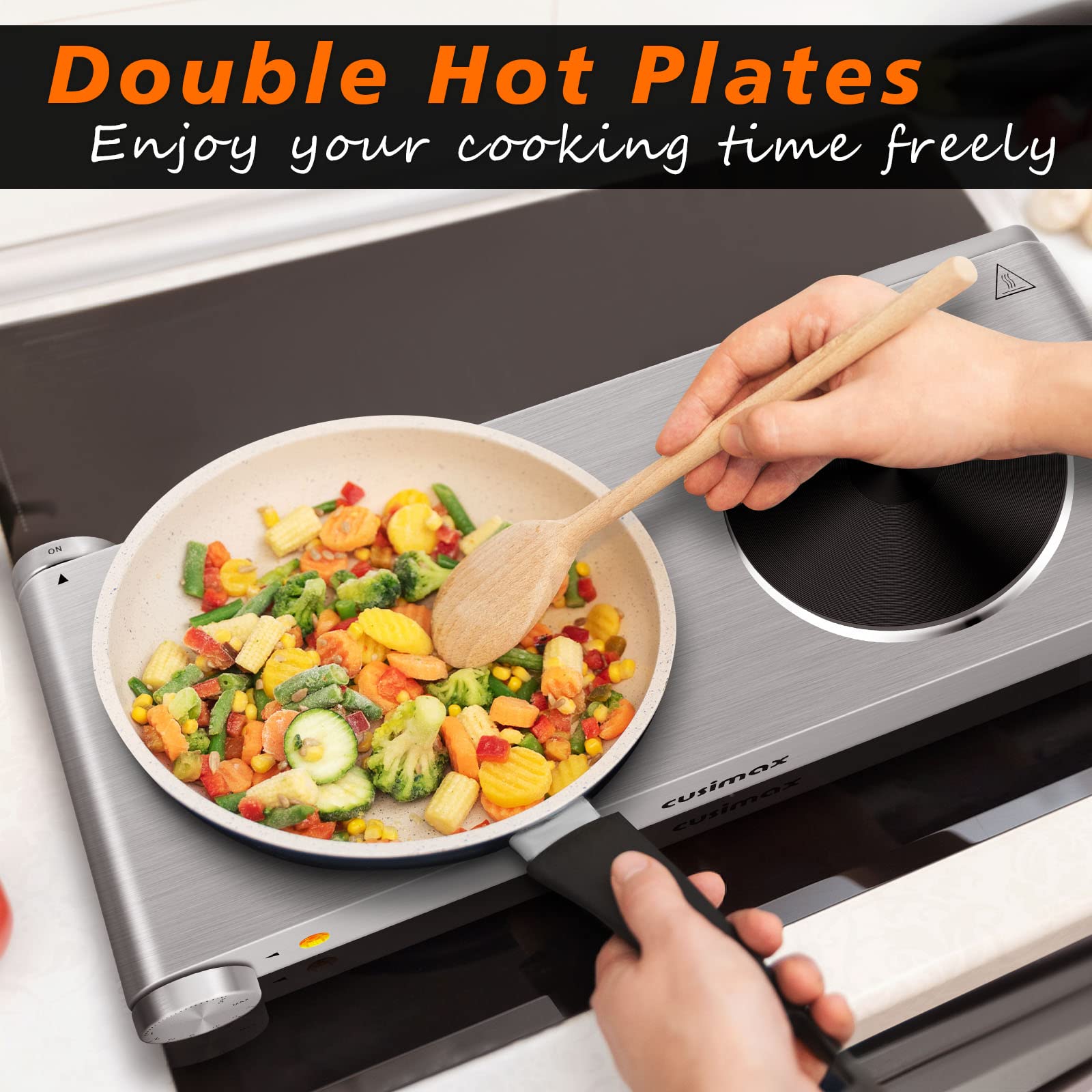 Jeremy Cass 14.57-in 2 Elements Stainless Steel Electric Hot Plate in the Hot  Plates department at