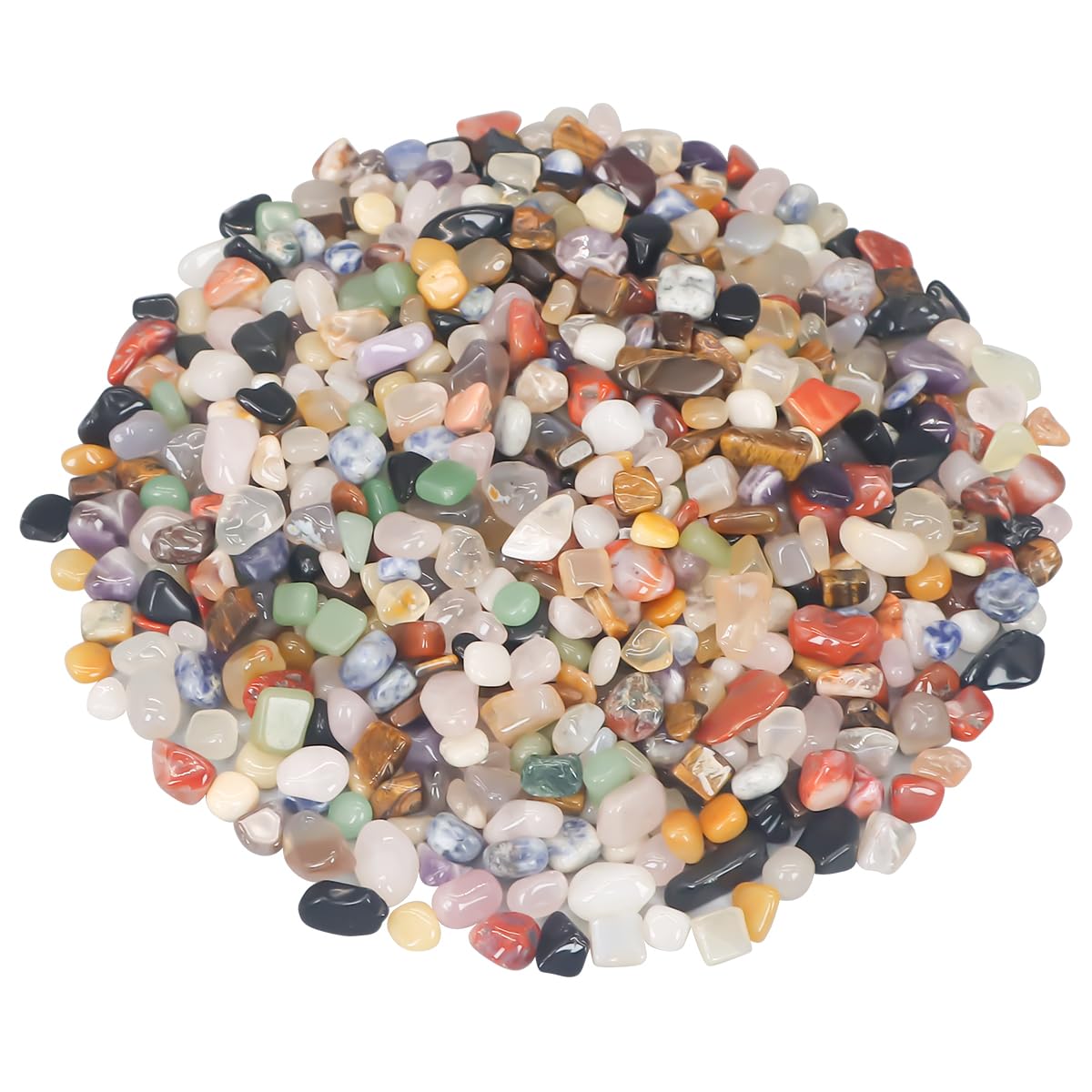 FANTIAN 2 lb Mixed Color Natural Polished River Pebbles for Aquariums Vase Fillers Potted Plants and Indoor Outdoor Decorative Landscaping