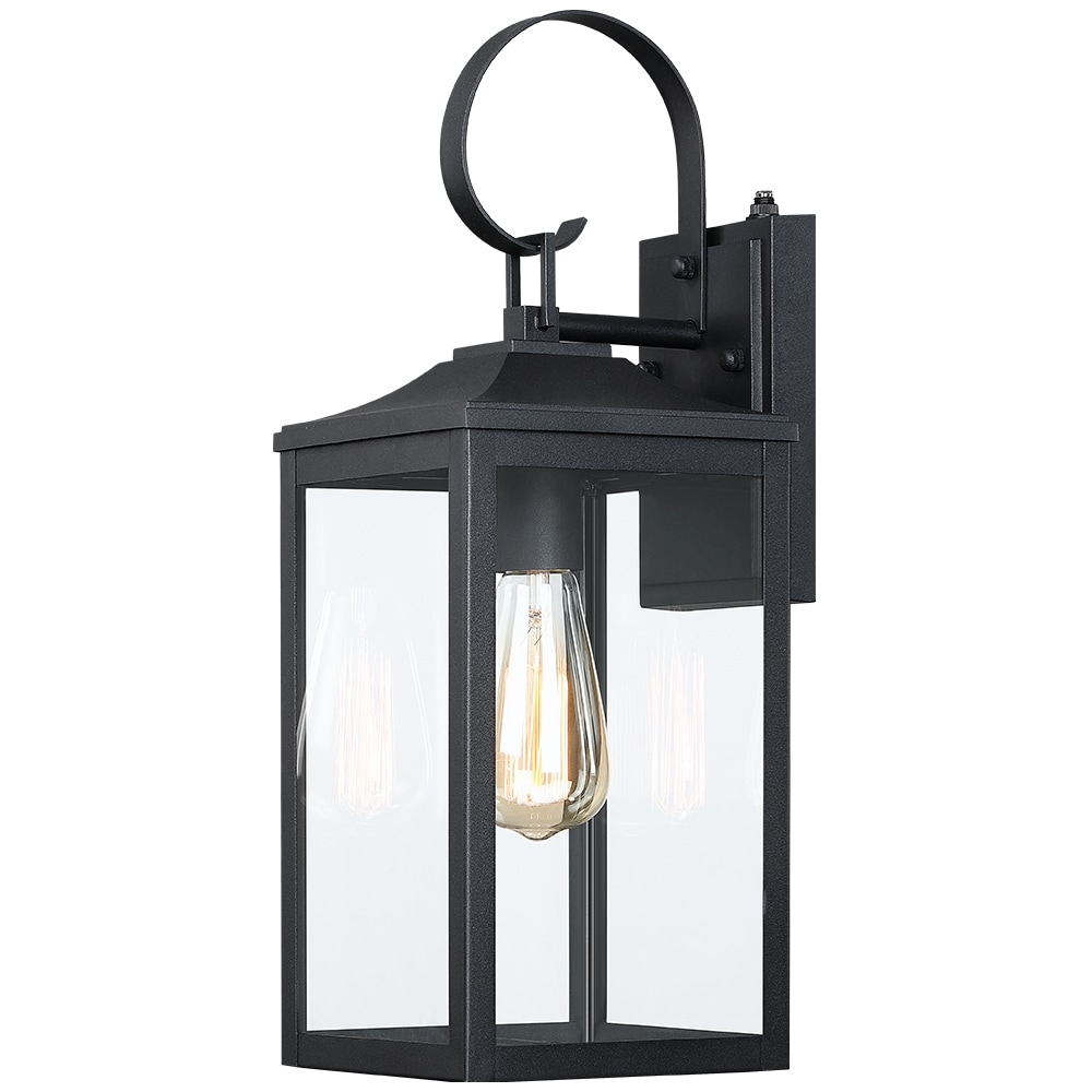 True Fine Norwich 1-Light 18-in H Matte Black Dusk to Dawn LED Outdoor ...