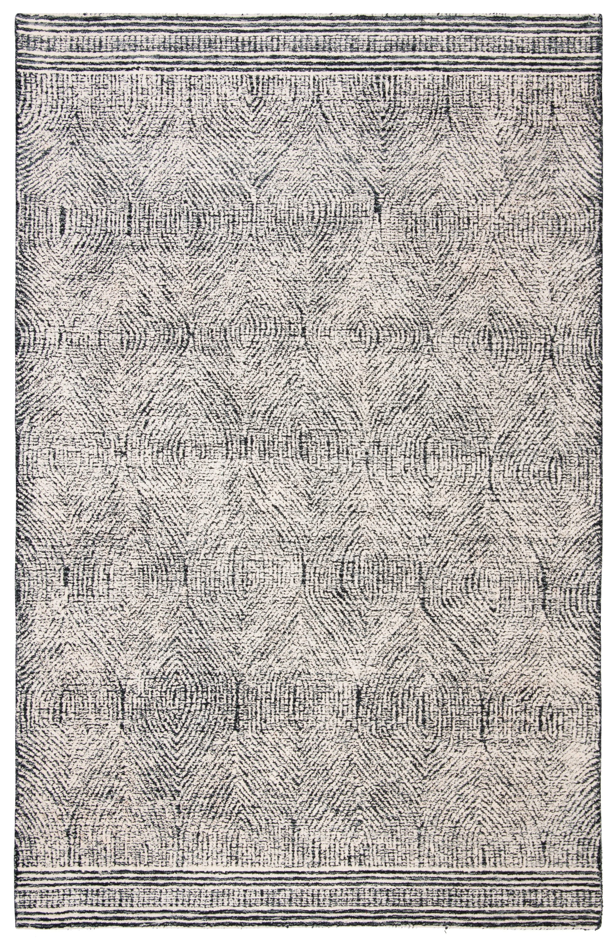 Safavieh ABT340H-9 Abstract Zenzi 9 x 12 (ft) Tufted Wool Ivory/Chocolate Rectangular Indoor Abstract Vintage Area rug