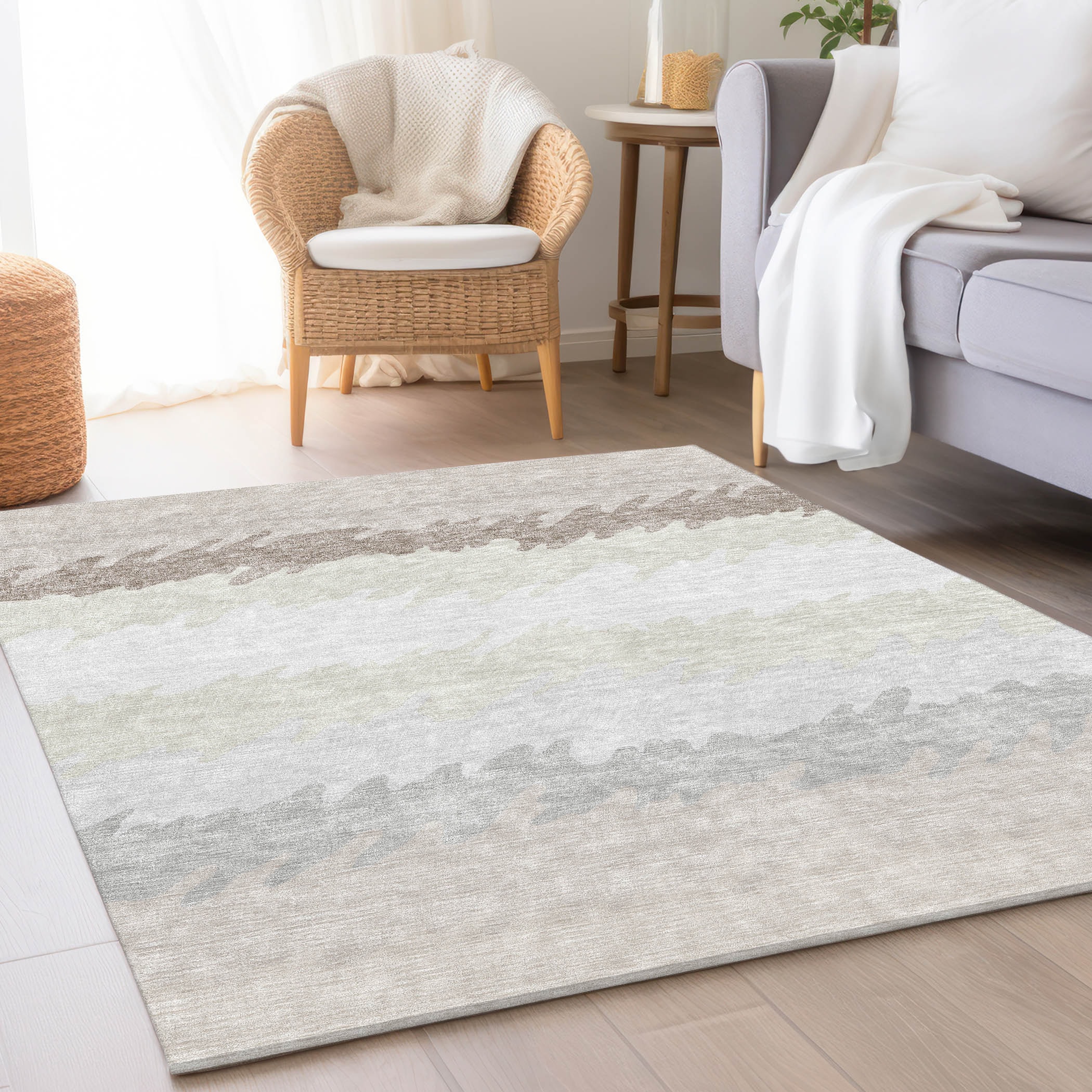 Addison Rugs ACN736IV8X10 Chantille ACN736IV 8 x 10 (ft) Polyester Ivory Rectangular Indoor/Outdoor Geometric Machine washable Area rug