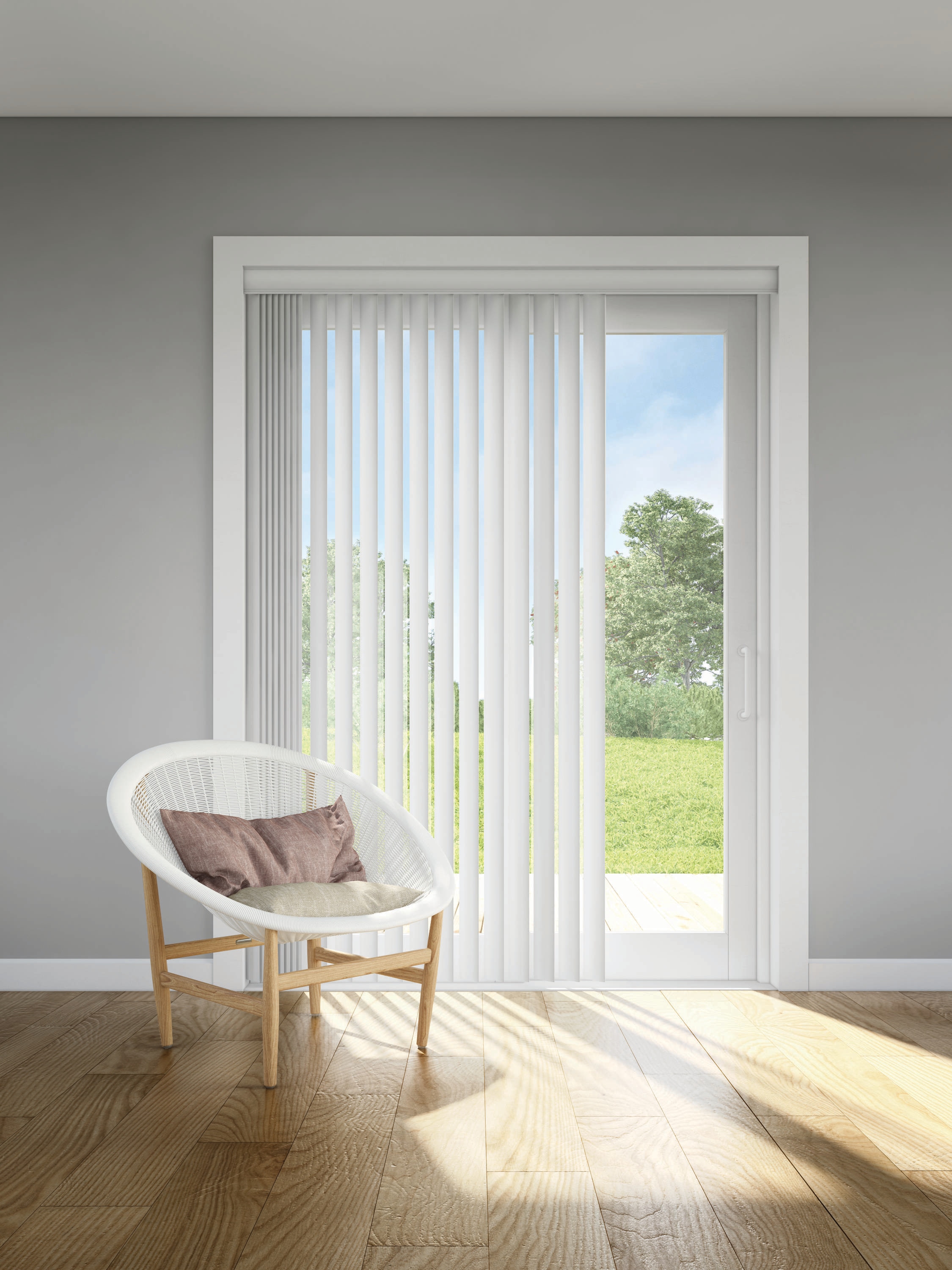 Alabaster Vertical PVC Blind Home Room Light Filtering Cordless Shade 78 x 84'' 