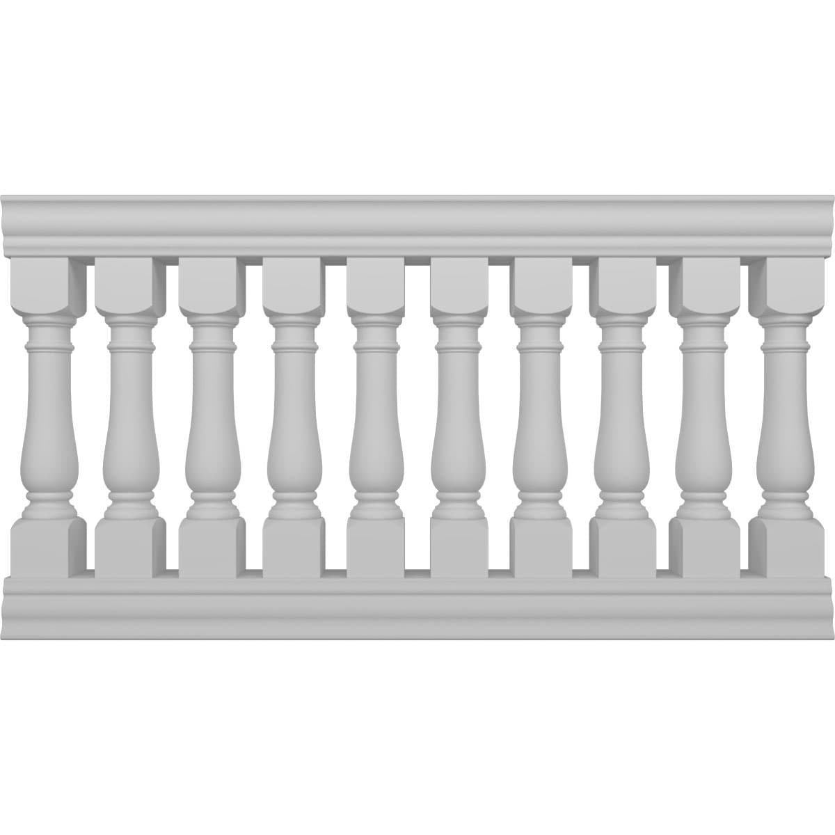 Ekena Millwork BALK42X072OXN FiberThane 6-Feet x 42-Inches Oxford Fiberglass Deck Rail Kit