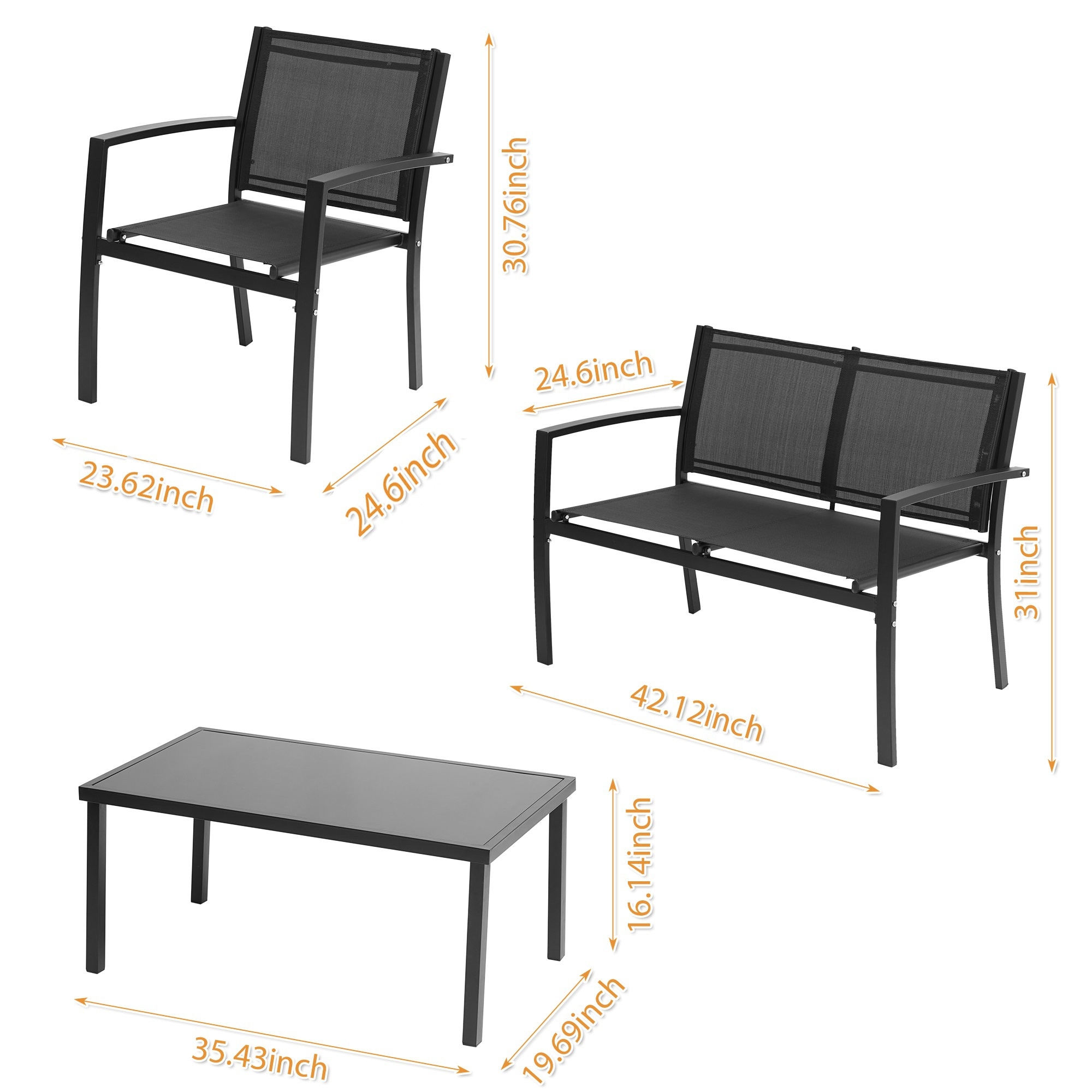 Miki Shinly BY-3226-23QI Patio-Conversation-Sets - View #10