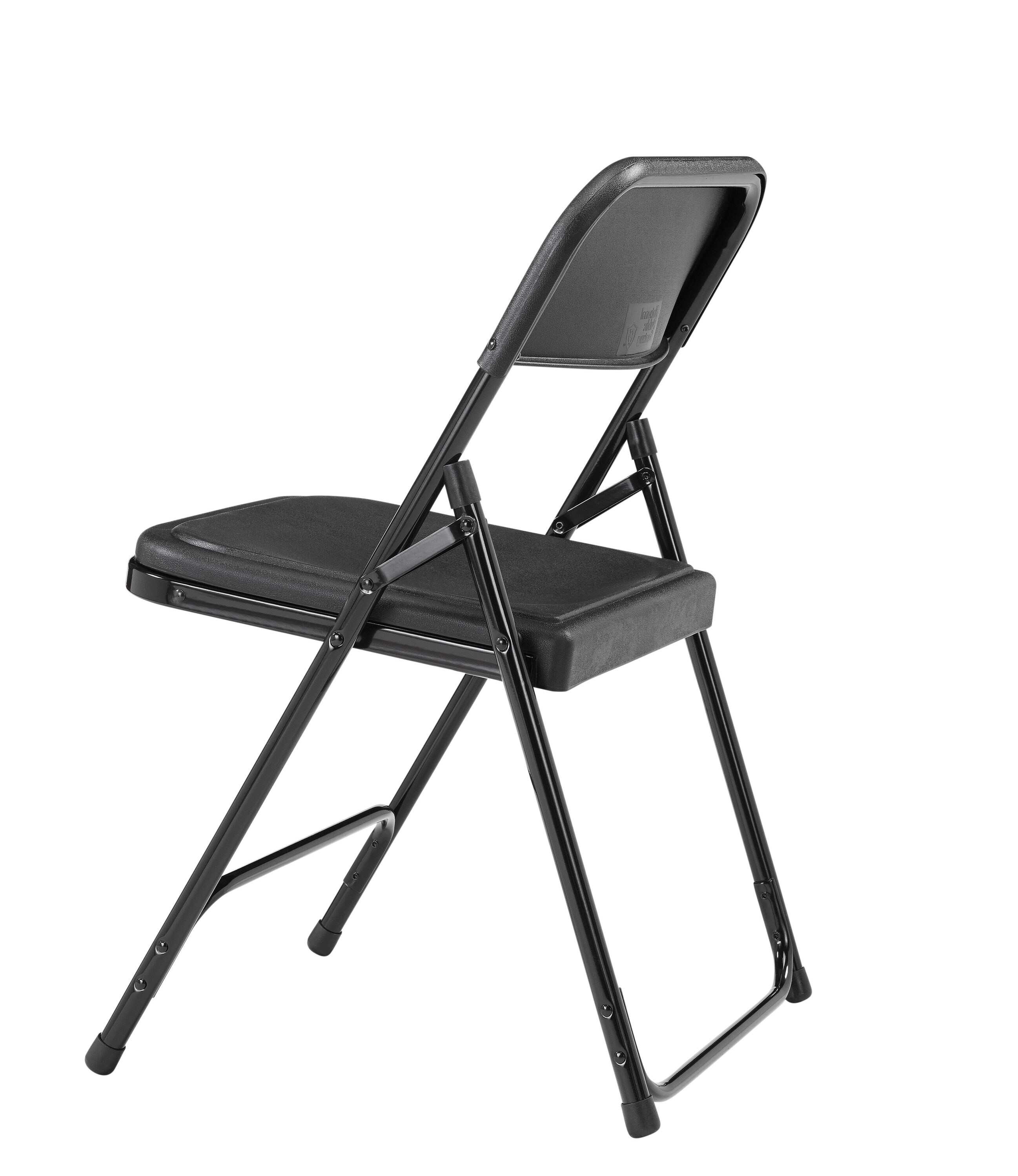 National Public Seating 24-Pack Black Standard Folding Chair with Solid ...