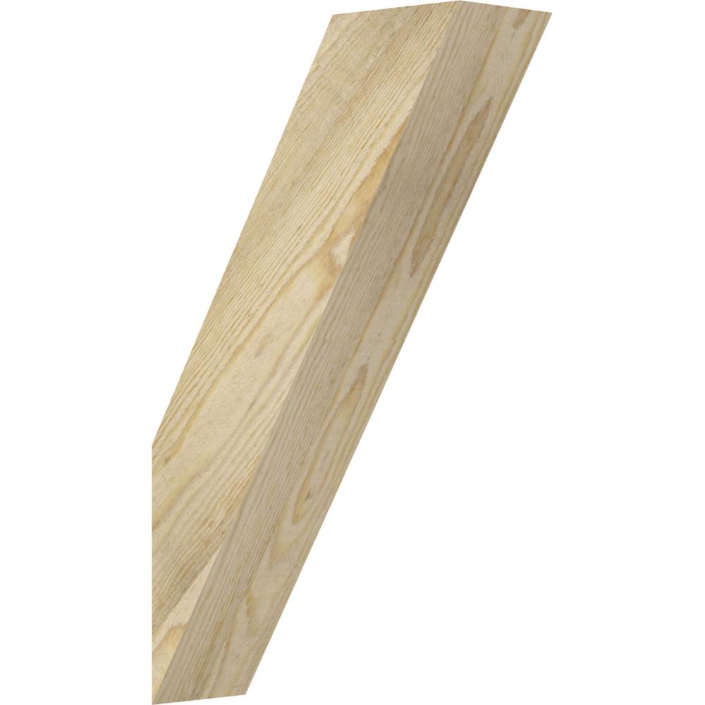 Ekena Millwork BRC04X12X20TRA00RDF 4-in x 12-in x 20-in Douglas Fir Unfinished Wood Traditional Rough Sawn Knee Brace