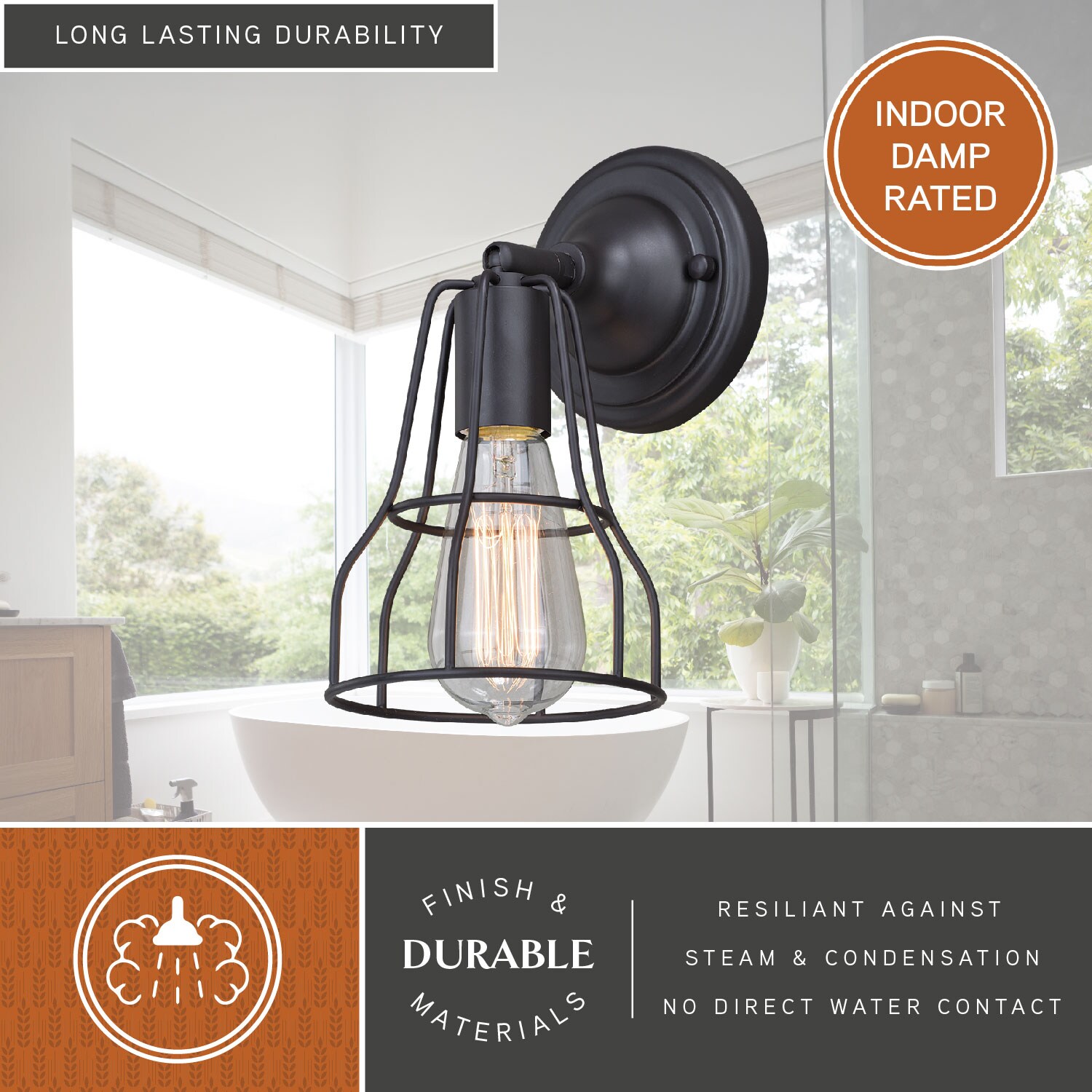 Clybourn Industrial Cage 1-Light Vanity in Oil Rubbed Bronze