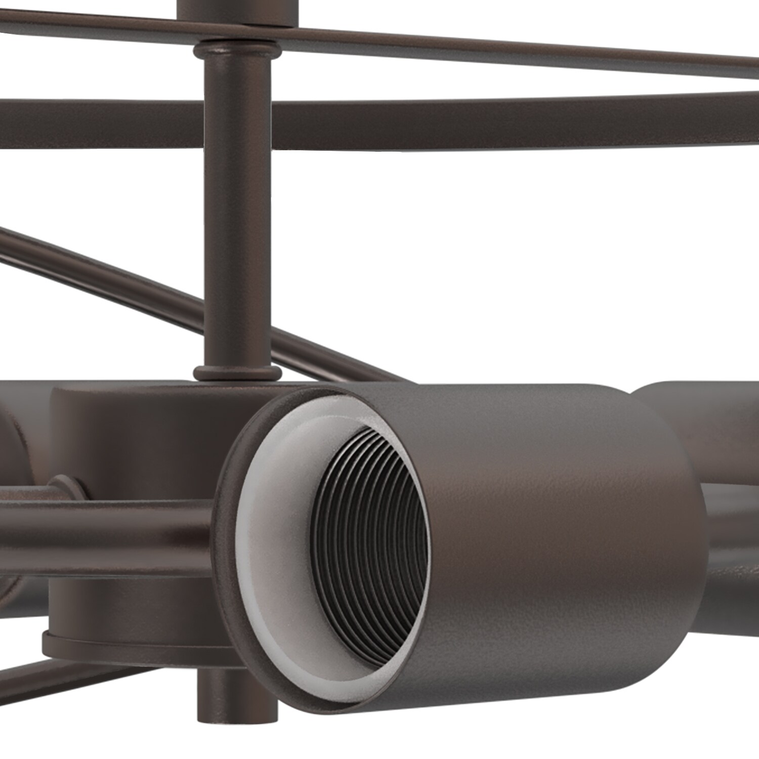 Defong 17'' Oil Rubbed Bronze 4-Light Caged Drum Semi Flush Mount