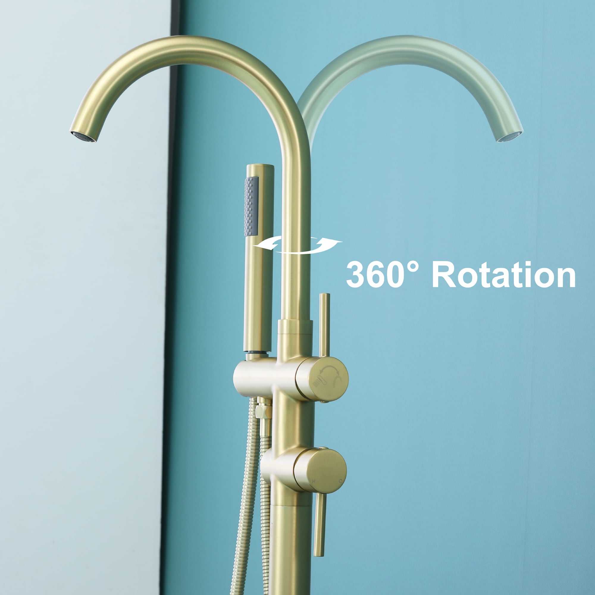 WELLFOR SPA-18006BG Roman-Tub-Faucets - View #3