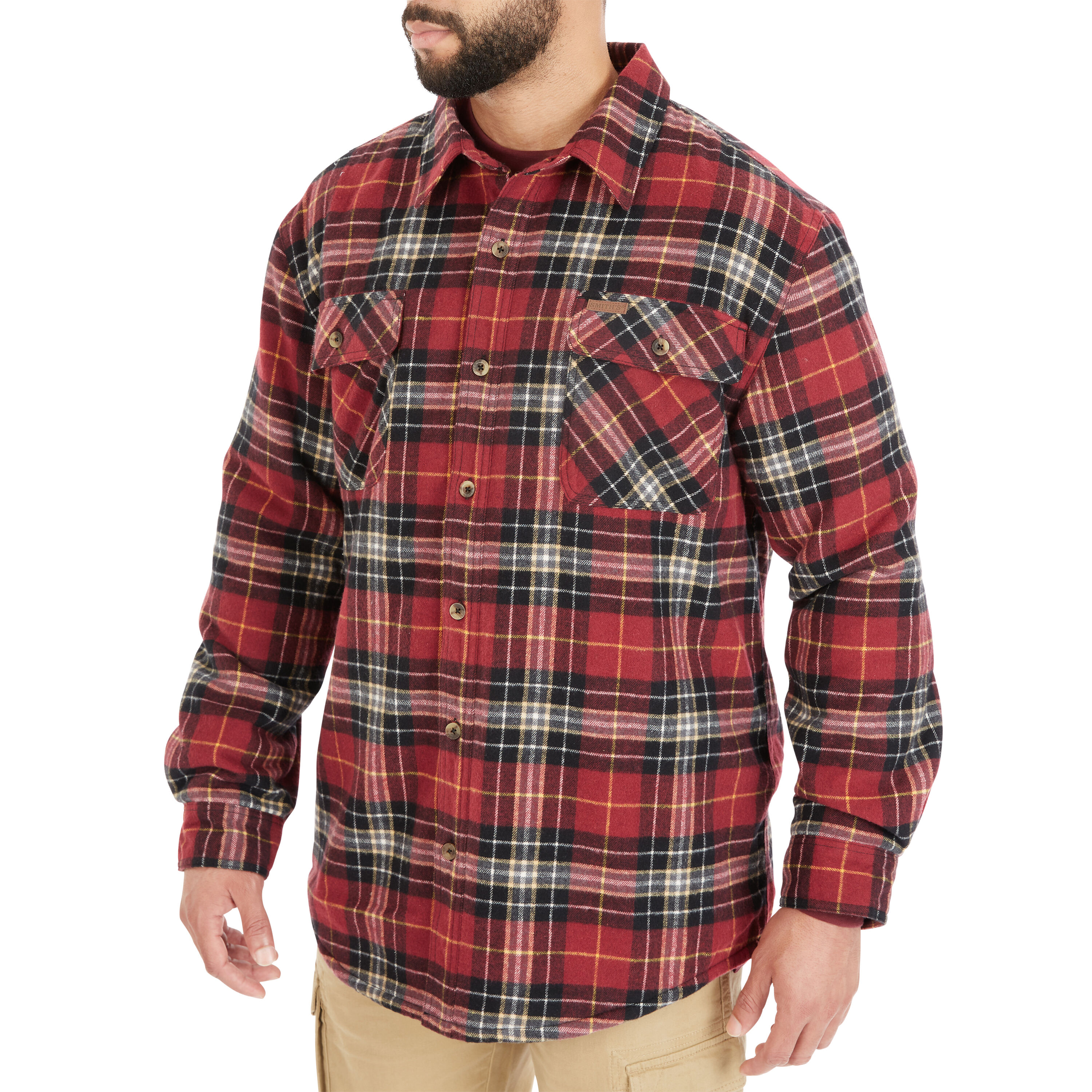 Smith's Workwear Sherpa-Lined Cotton Flannel Shirt Jacket in the Work ...