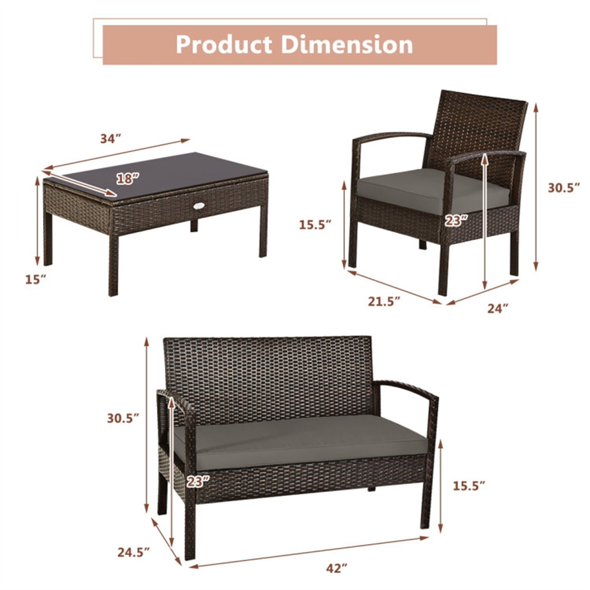 BABOOM BOM-8640B+-CO Patio-Conversation-Sets - View #3