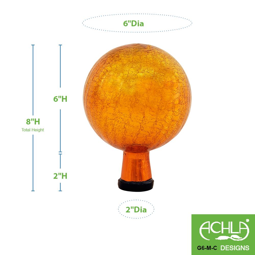 Mandarin Crackle Glass 6" Garden Gazing Globe