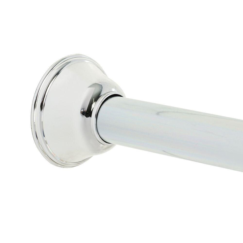 Zenith 44 In To 72 In Chrome Tension Single Straight Shower Rod In The   12413192 