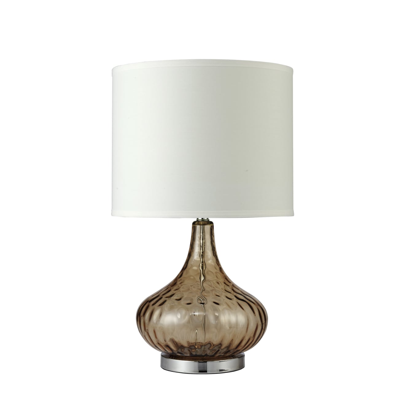 HomeRoots 4000468498 24.5-in Clear Rotary Socket Table Lamp with Fabric Shade