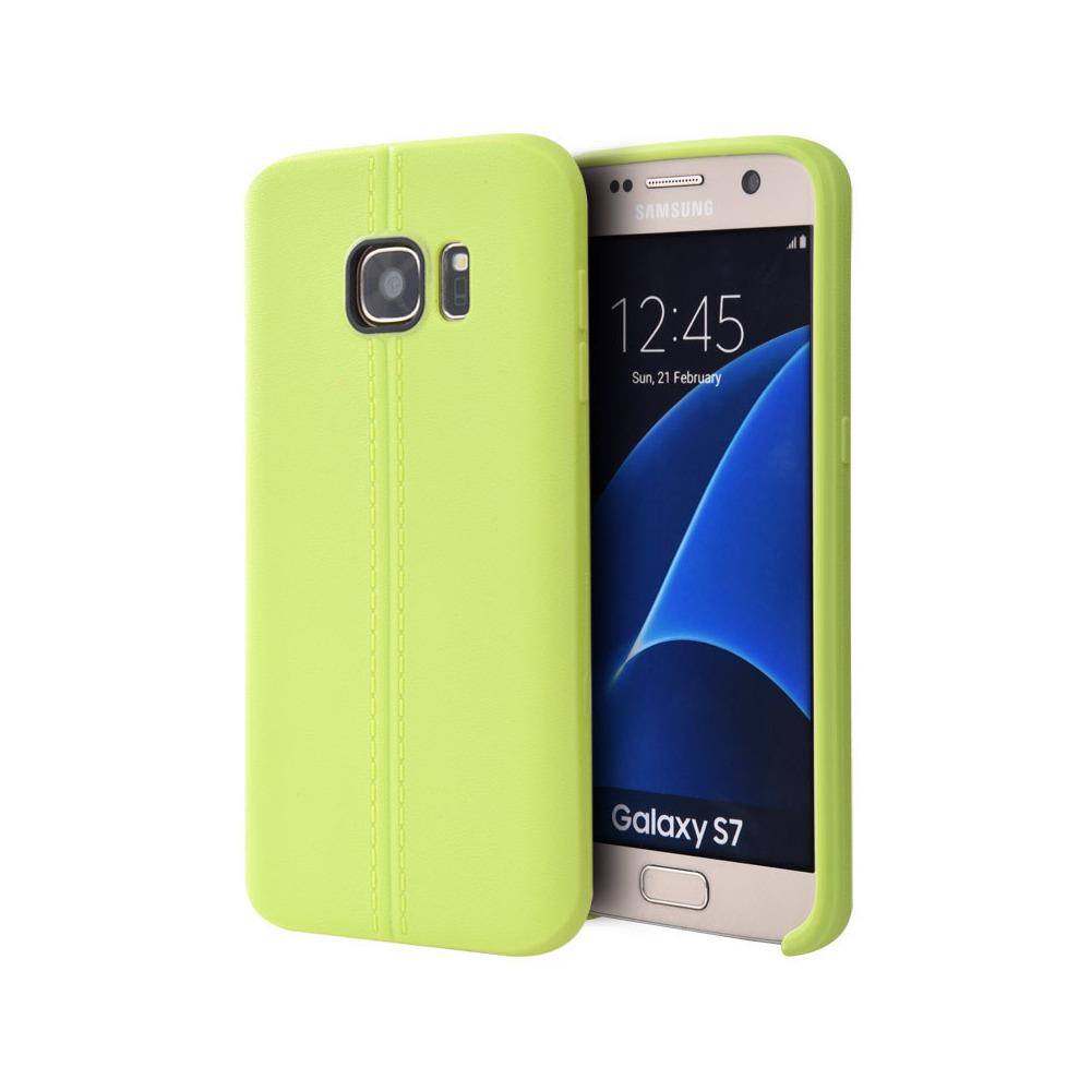 Samsung DRMW7459  CSSAMS7-SLJ-GR Galaxy S7 Slim Jacket TPU Case with Leather Look, Green