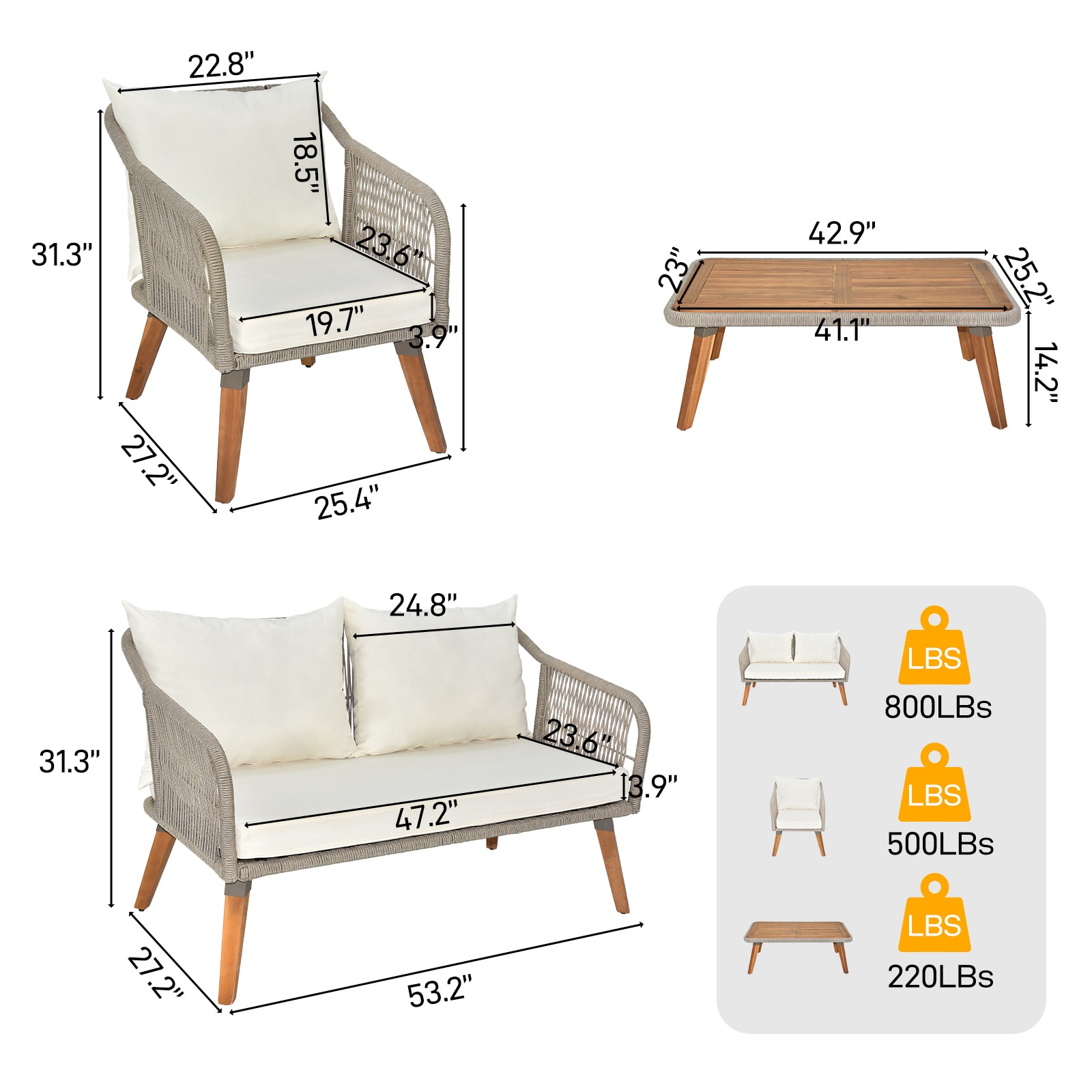 Winado LO1G56000733+734 Patio-Conversation-Sets - View #7