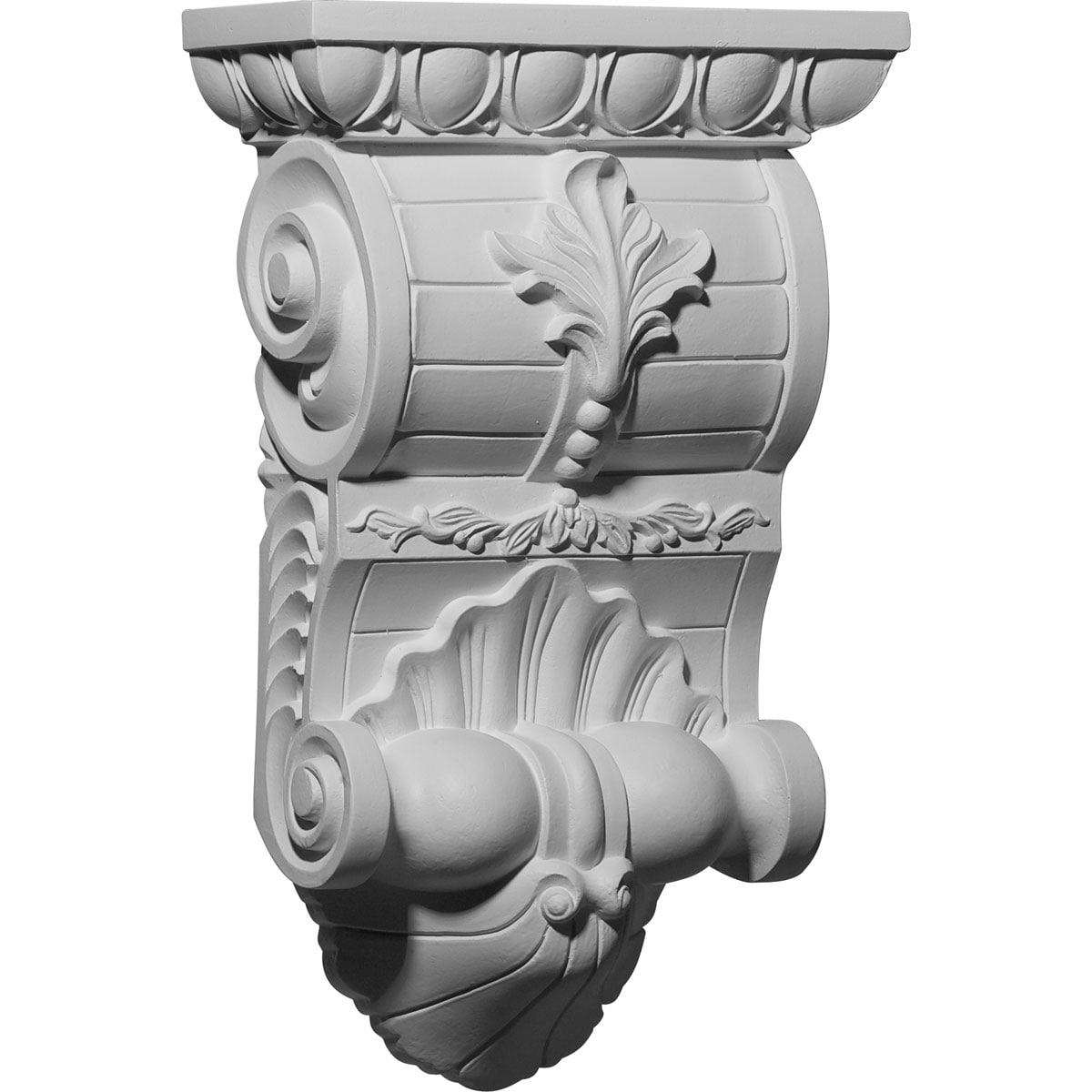 Ekena Millwork COR09X03X15LI 9.75-in x 3.875-in x 15.75-in Primed White Urethane Paintable Corbel