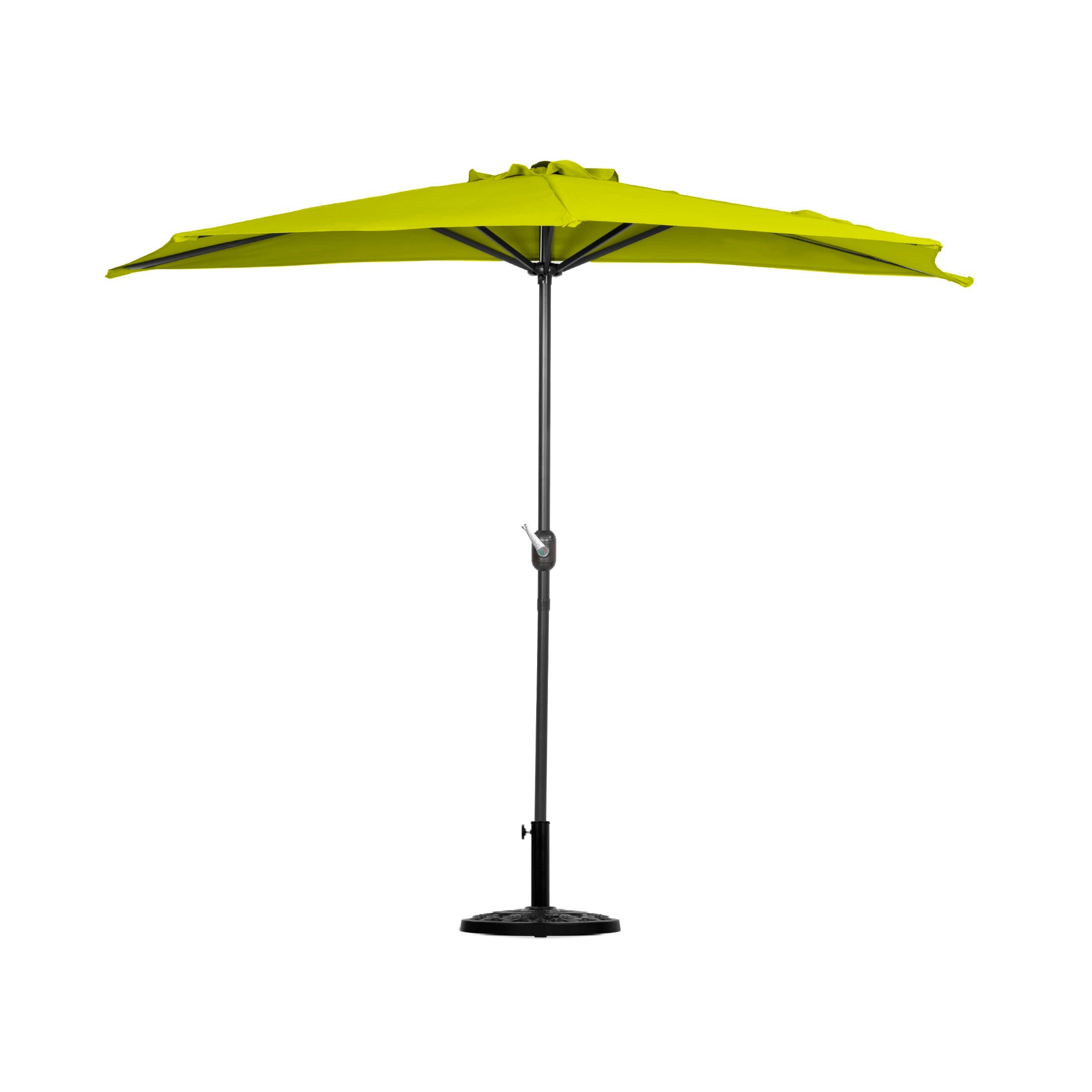 Westin Furniture OS3003-LM-OS5004 9-ft Aluminum Green No-tilt Half-round Patio Umbrella with Base