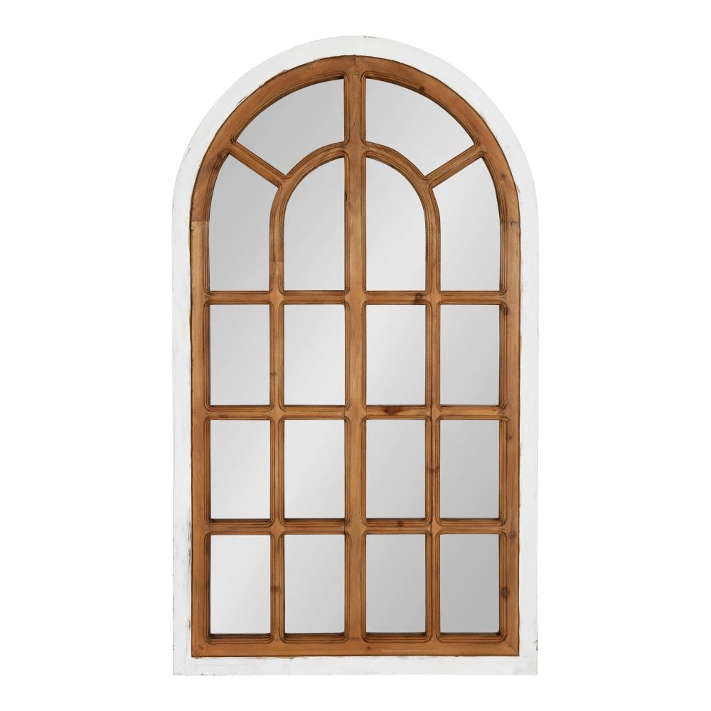 Kate and Laurel 216792 Boldmere 22-Inches W x 38-Inches H Arch White/brown Framed Wall Mirror