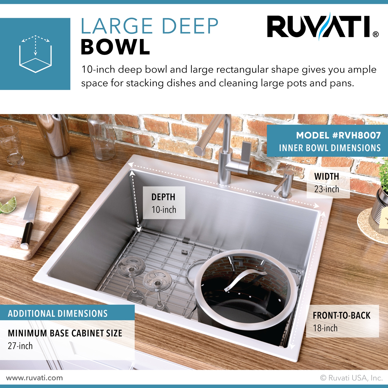 Ruvati RVH8007 Kitchen-Sinks - View #6