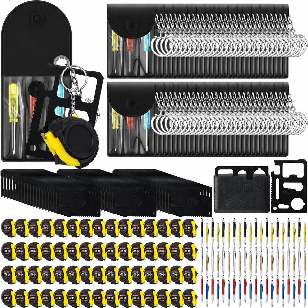 KHKFY  Mini Screwdriver Tape Keychain Set Multitool Pen Card Bulk Tool Set for Men Dad Fathers Gifts Multicolor durable home and garden accessory